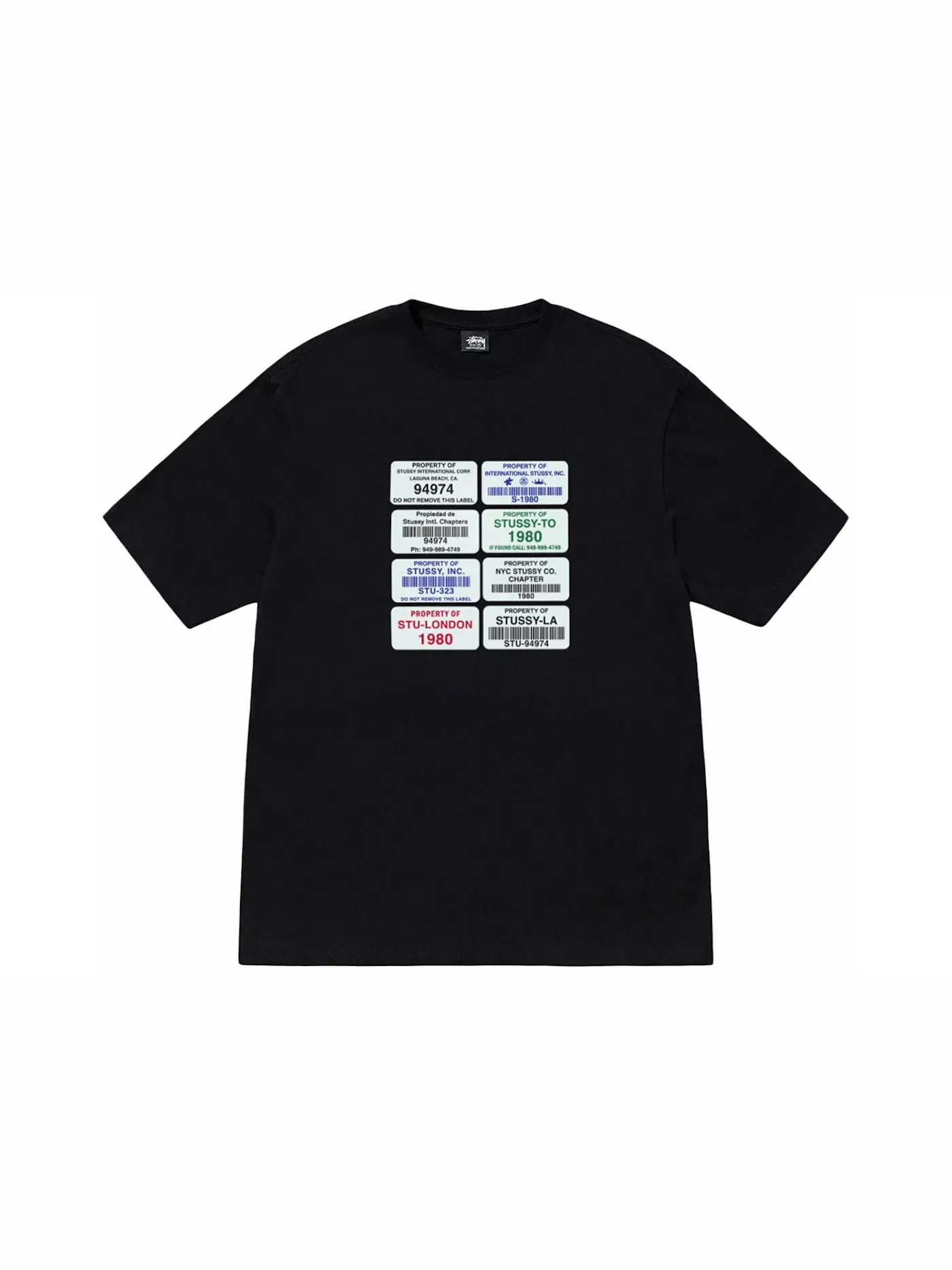 Мужская футболка с принтом Stussy Tee — изображение 1 из 1, черный