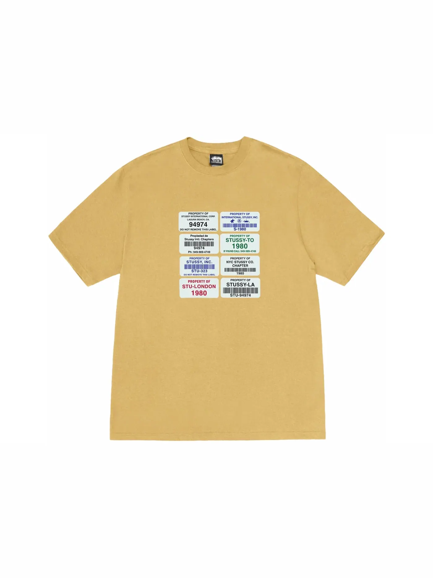 Мужская футболка с принтом Stussy Codes Tee Stussy — изображение 1 из 1, куркума