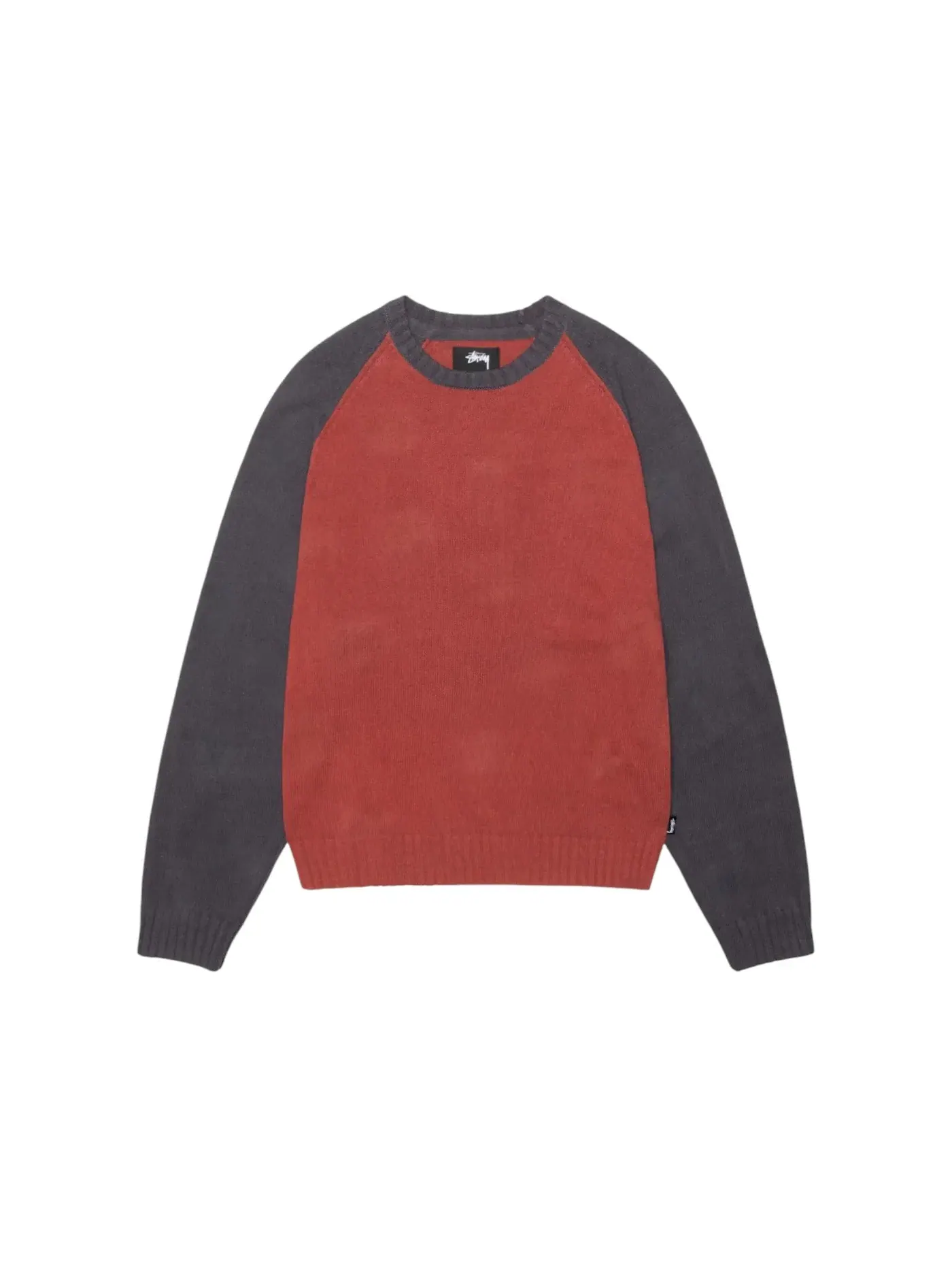 Мужской свитшот с цветовой блокировкой Stussy Crew — изображение 1 из 2, кирпич