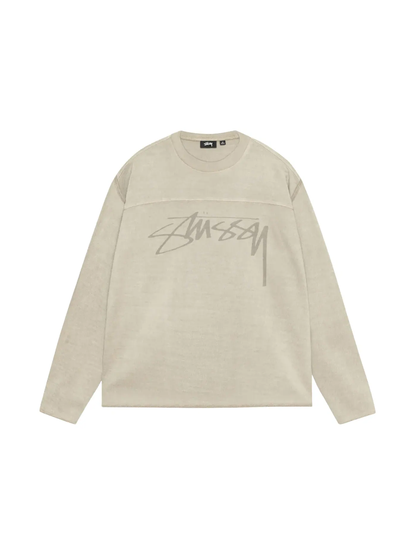 Мужской свитшот с длинным рукавом Stussy Crew — изображение 1 из 2, бежевый