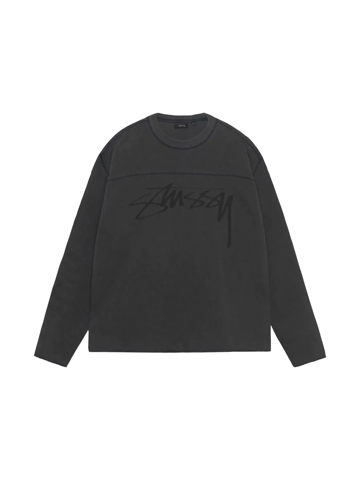 Мужской свитшот с длинным рукавом Crew Stussy — изображение 1 из 2, черный