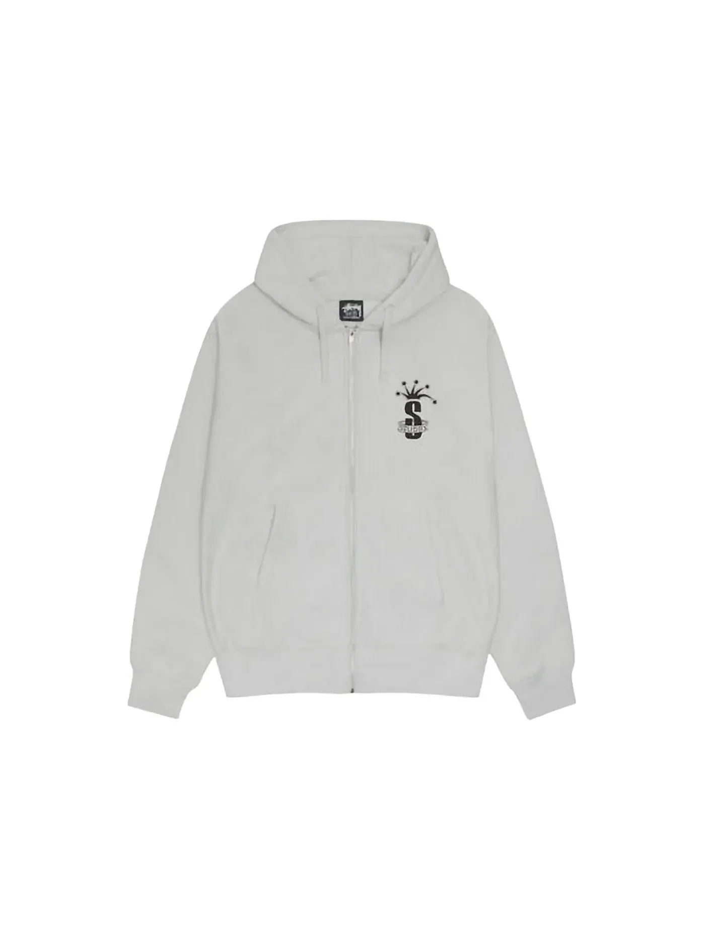 Мужская худи на молнии с принтом Stussy Crown Band Zip — изображение 1 из 2, туманный