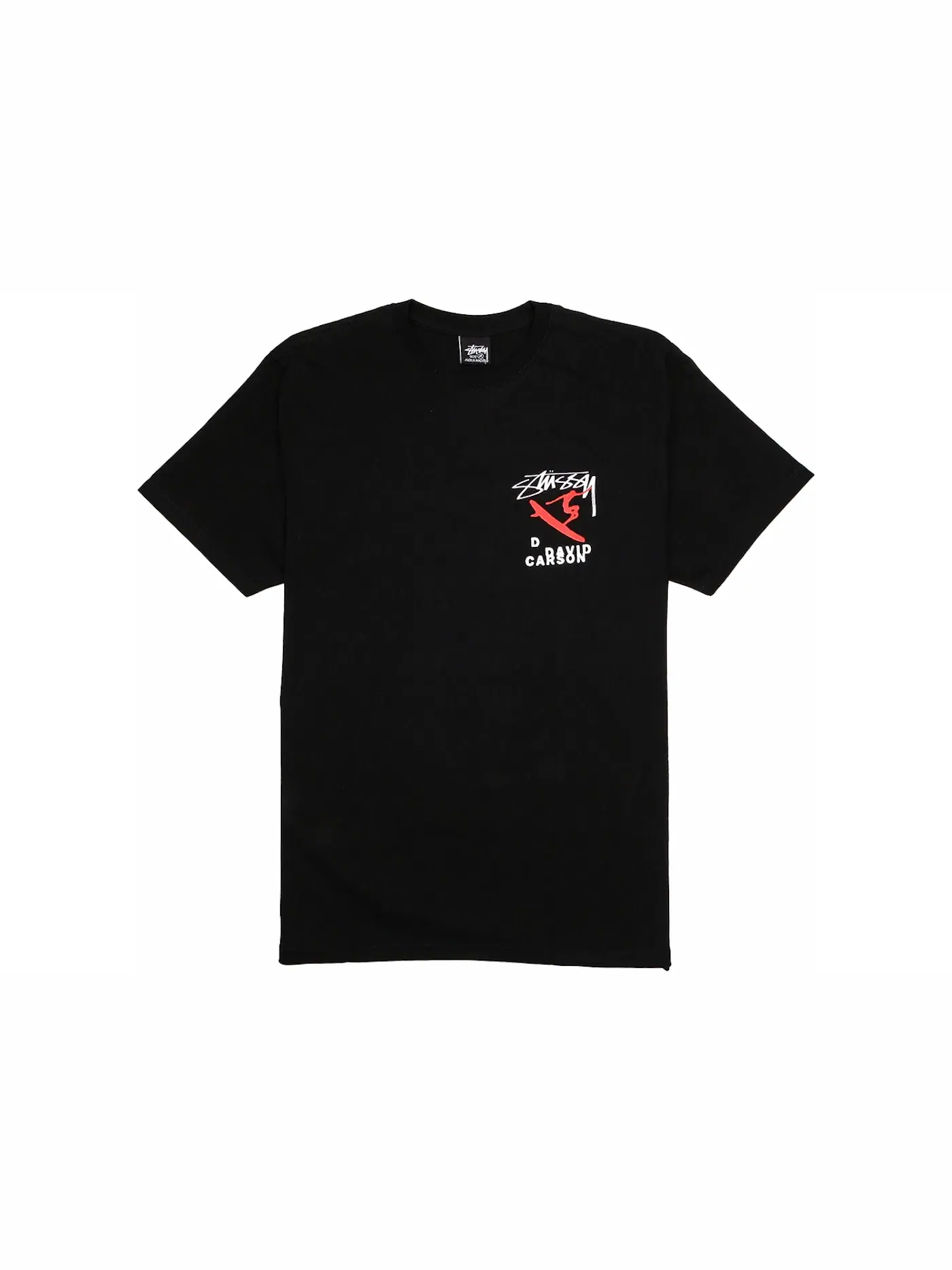 Мужская футболка с принтом Stussy Tee — изображение 2 из 2, черный