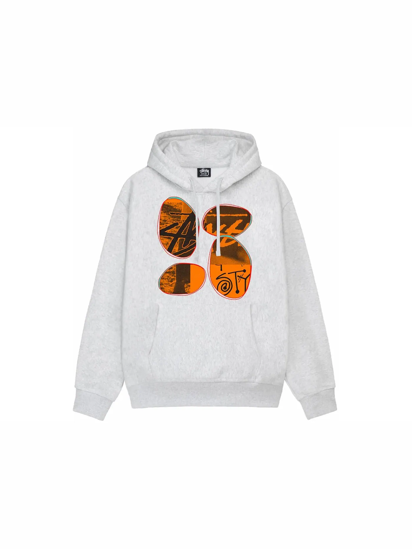 Мужской худи с принтом Stussy Hoodie — изображение 1 из 2, пепельный вереск