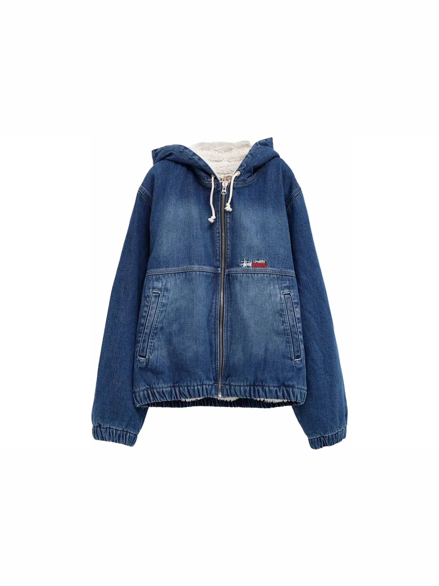 Мужская куртка джинсовая с начесом Stussy — изображение 1 из 2, синий