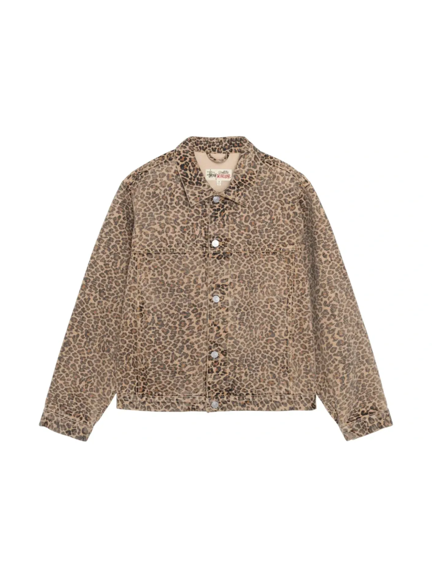 Мужская джинсовая куртка-тракер с принтом Leopard Stussy — изображение 1 из 2, леопардовый