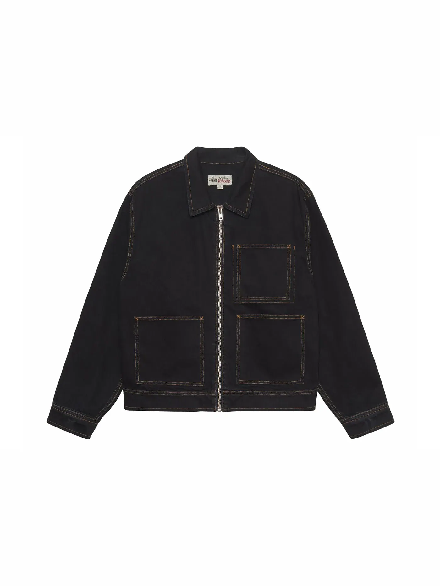 Мужская джинсовая куртка с молнией Stussy — изображение 1 из 2, черный