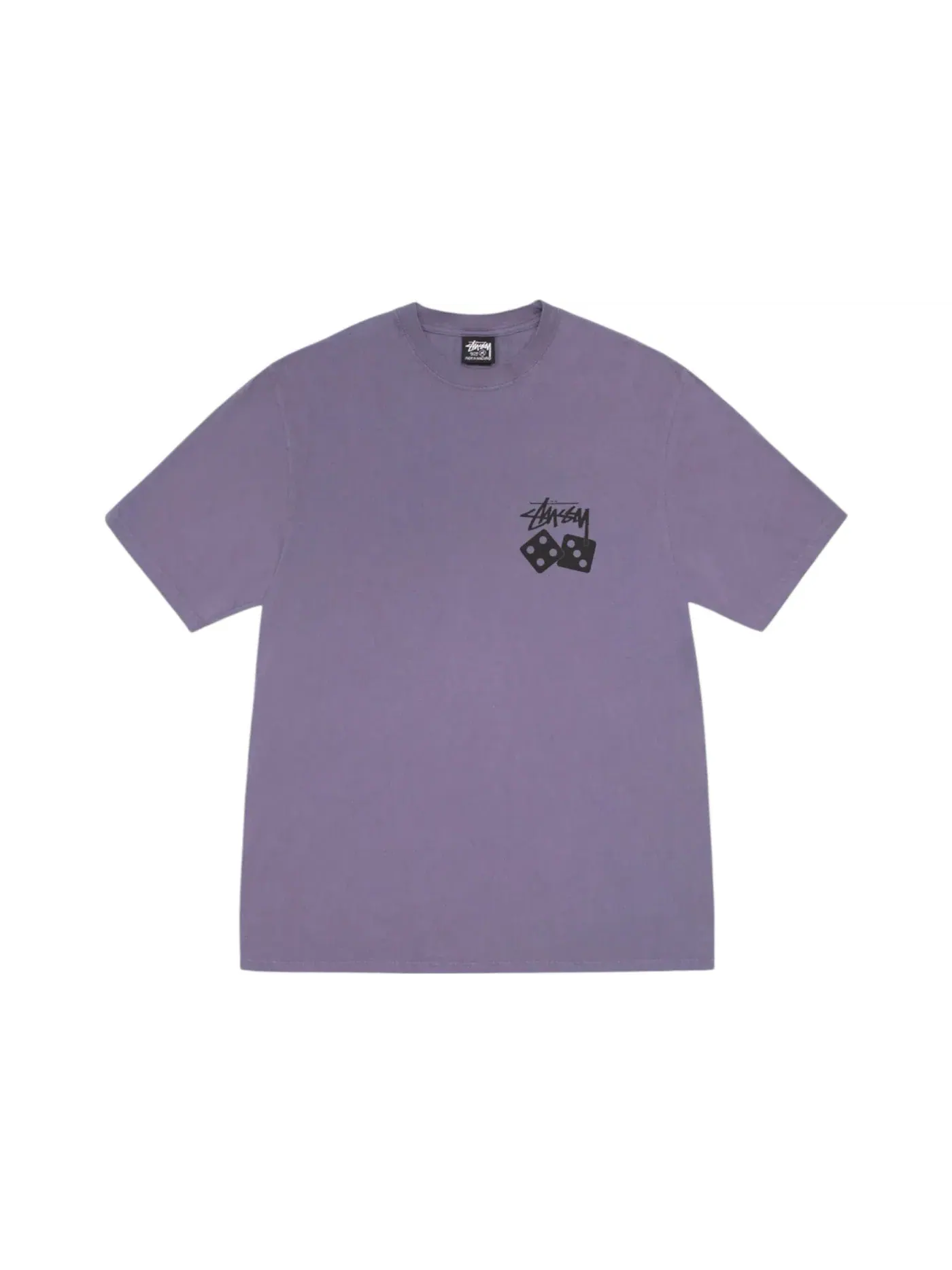 Мужская футболка с принтом Stussy Tee — изображение 2 из 2, фиолетовый