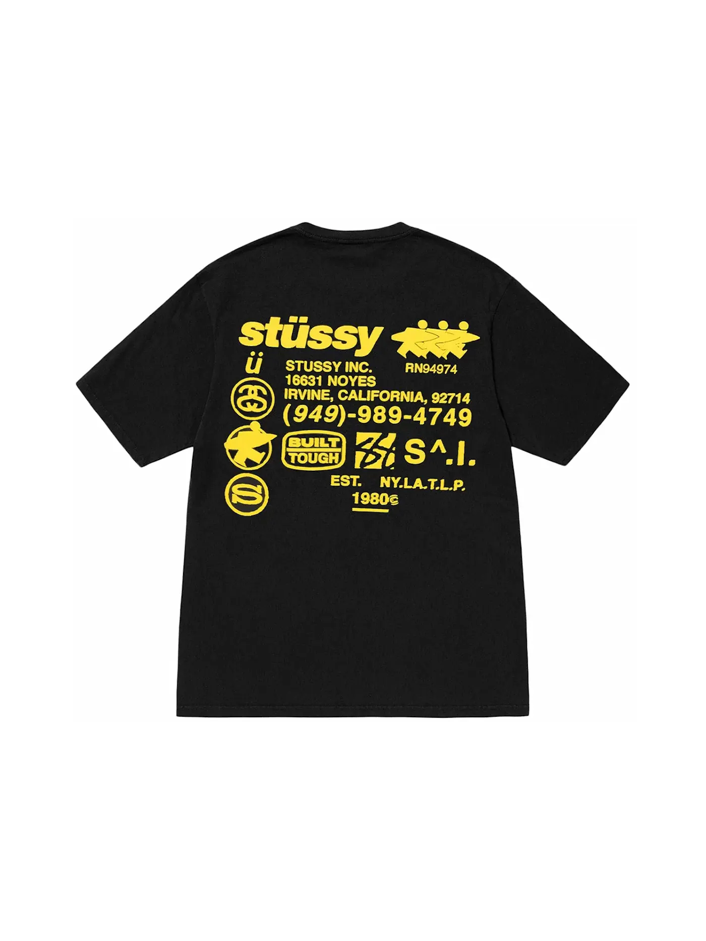 Мужская футболка с пигментным окрашиванием Tee Stussy — изображение 1 из 2, черный