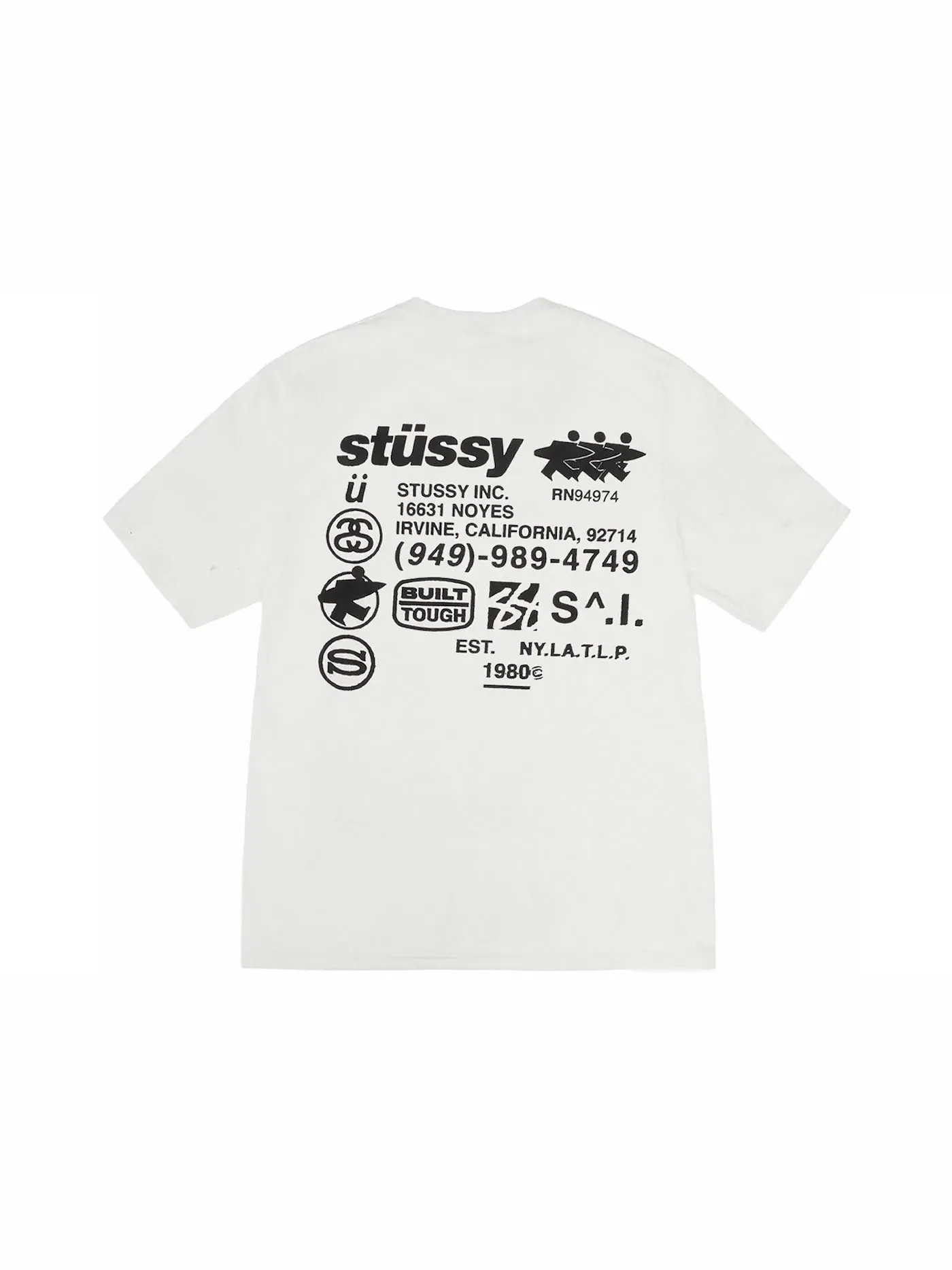 Мужская футболка с пигментным окрашиванием Stussy Tee — изображение 1 из 2, прозрачный