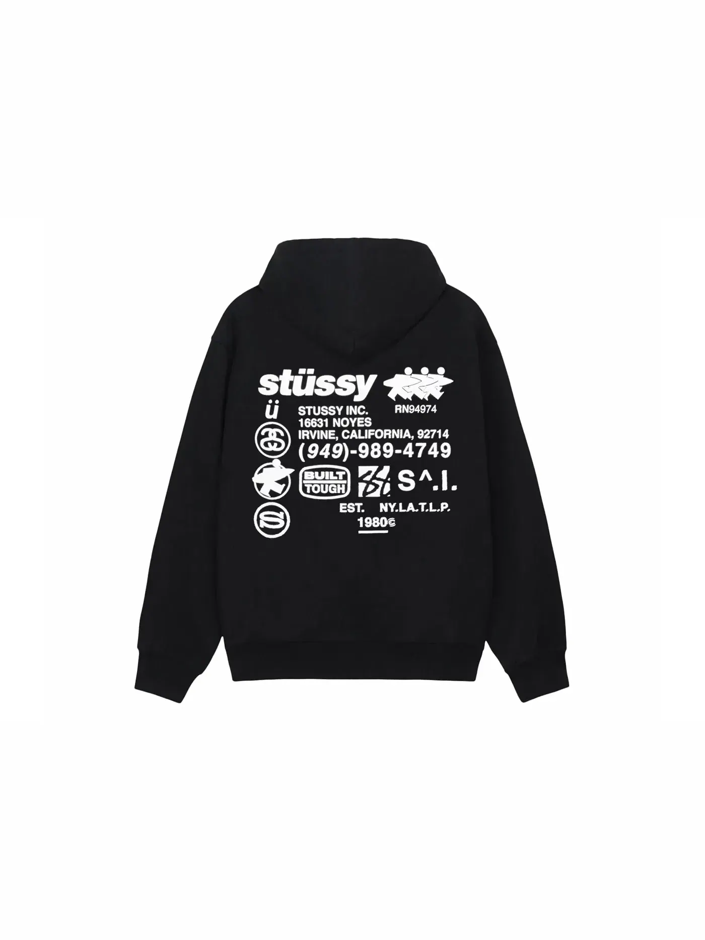 Мужская худи Stussy DNA Zip — изображение 2 из 2, черный