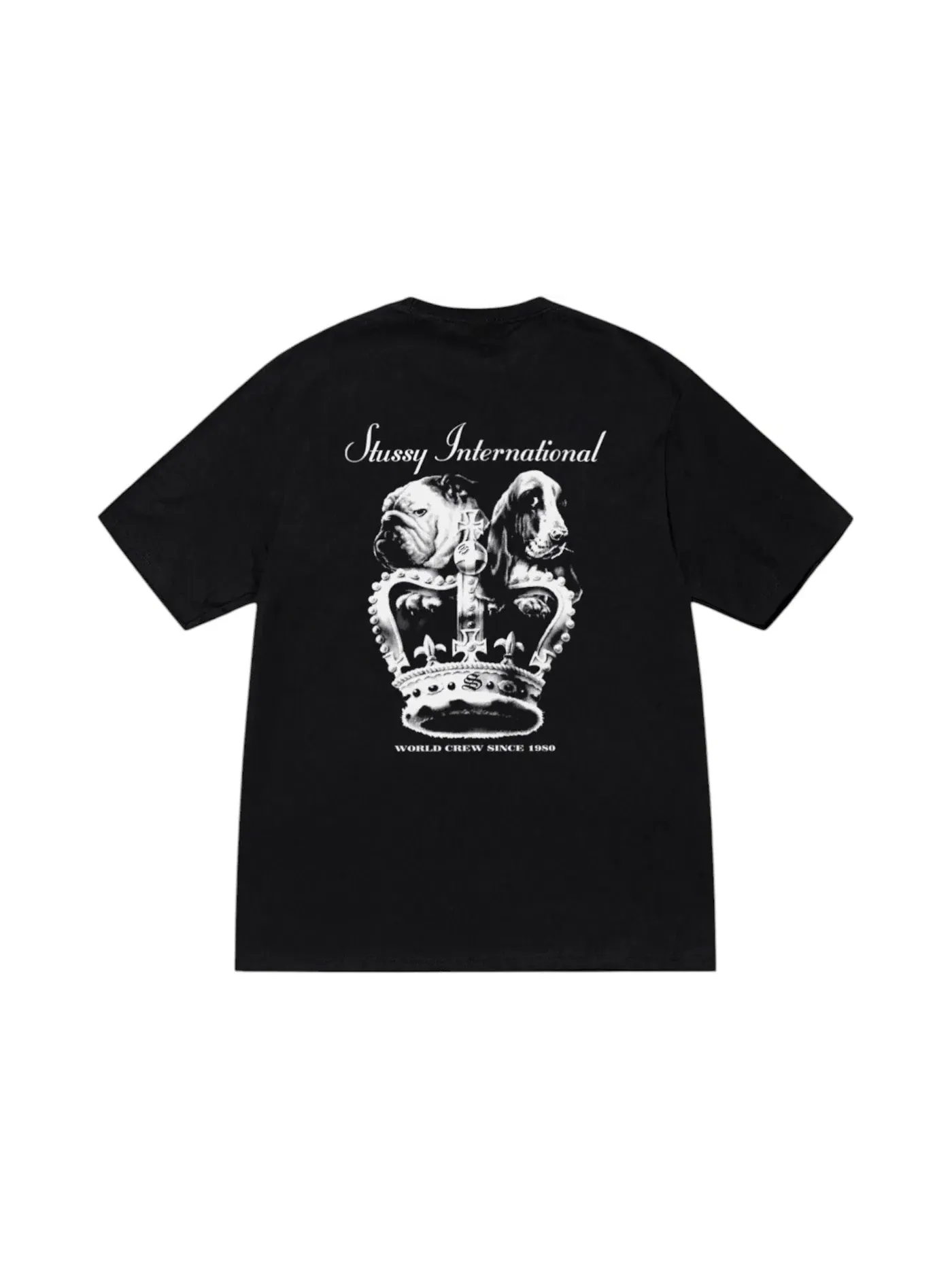 Мужская футболка с принтом Crown Tee Stussy — изображение 1 из 2, черный