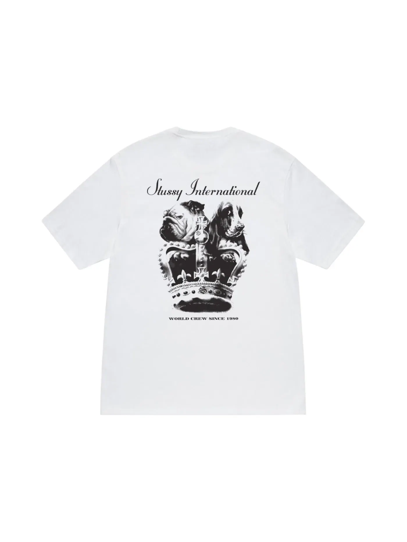 Мужская футболка с принтом Stussy Dog Crown Tee — изображение 1 из 2, белый