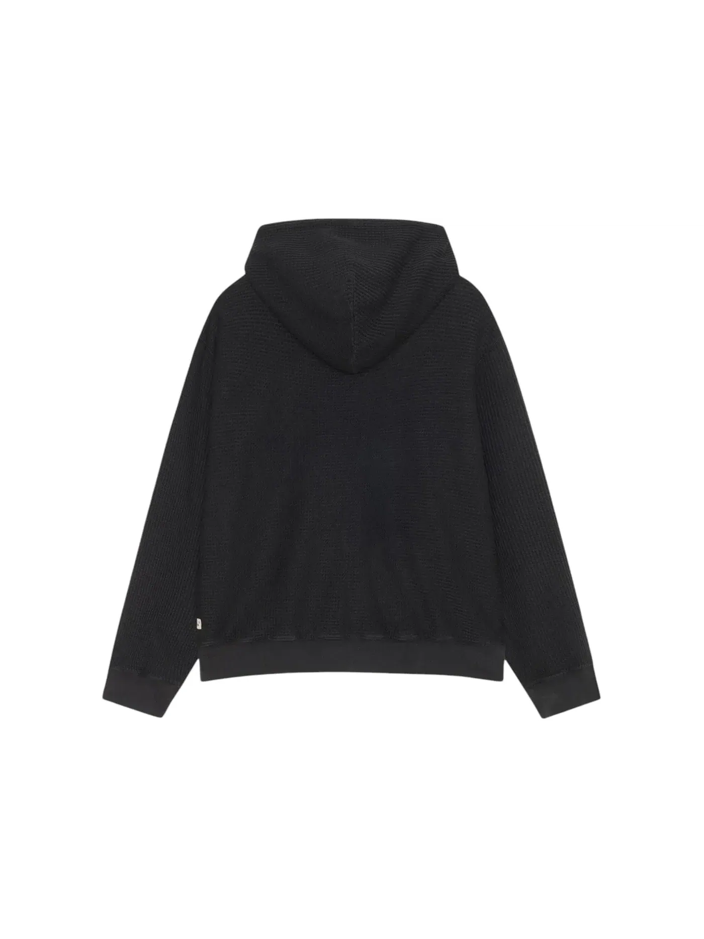 Мужская худи с воротником-стойкой на молнии Double Layer Waffle Stussy — изображение 2 из 2, черный
