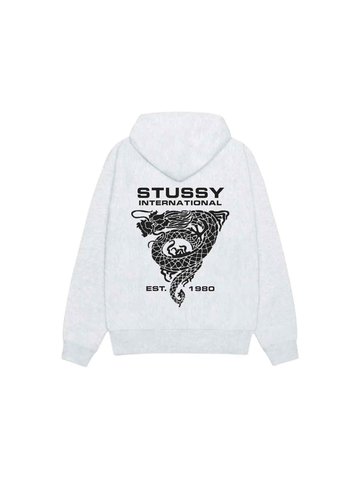 Мужской худи с принтом Dragon Stussy — изображение 2 из 2, пепельный вереск