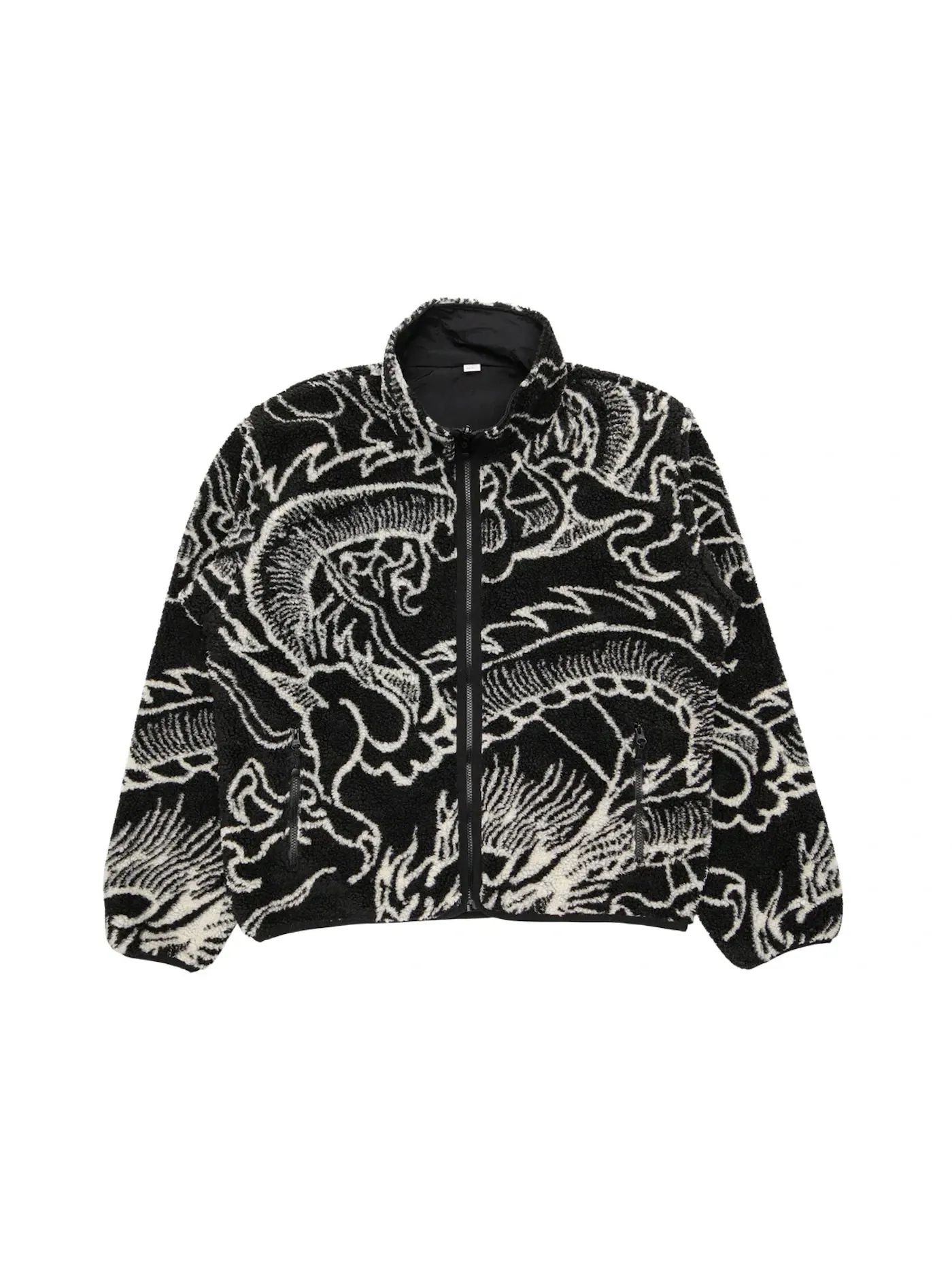 Мужская куртка из флиса с принтом Dragon Sherpa Stussy — изображение 1 из 3, черный