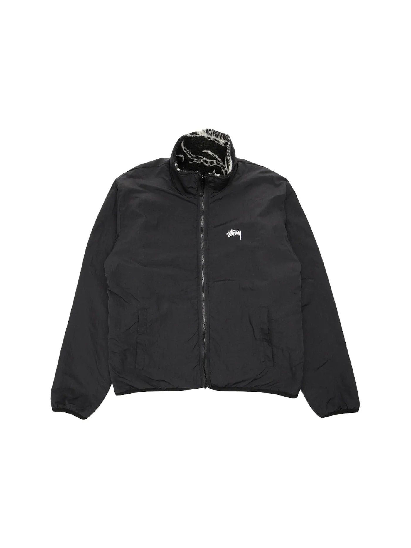Мужская куртка из флиса с принтом Dragon Sherpa Stussy — изображение 3 из 3, черный
