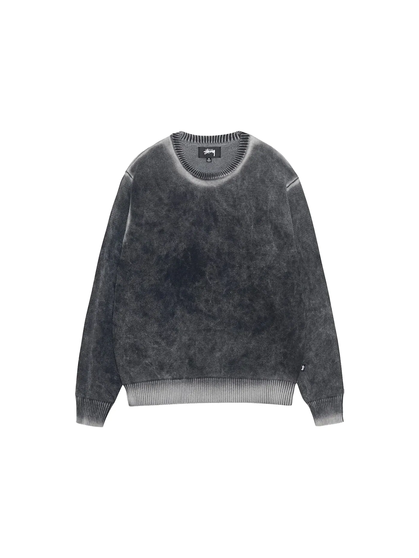 Мужской свитшот хлопковый Crew Stussy — изображение 1 из 2, черный