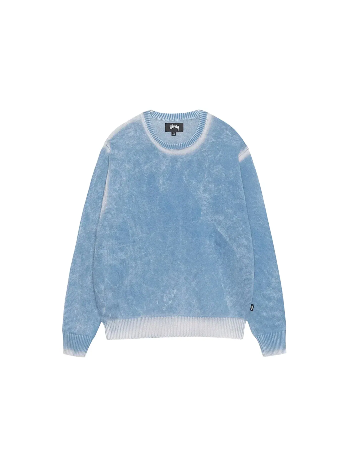 Мужской свитшот из хлопка Faded Cotton Knit Crew Stussy — изображение 1 из 2, синий