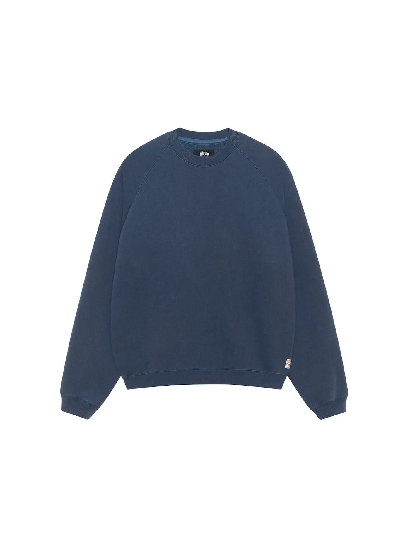 Мужской свитшот с втачным рукавом реглан Crew Stussy — изображение 1 из 2, темно-синий