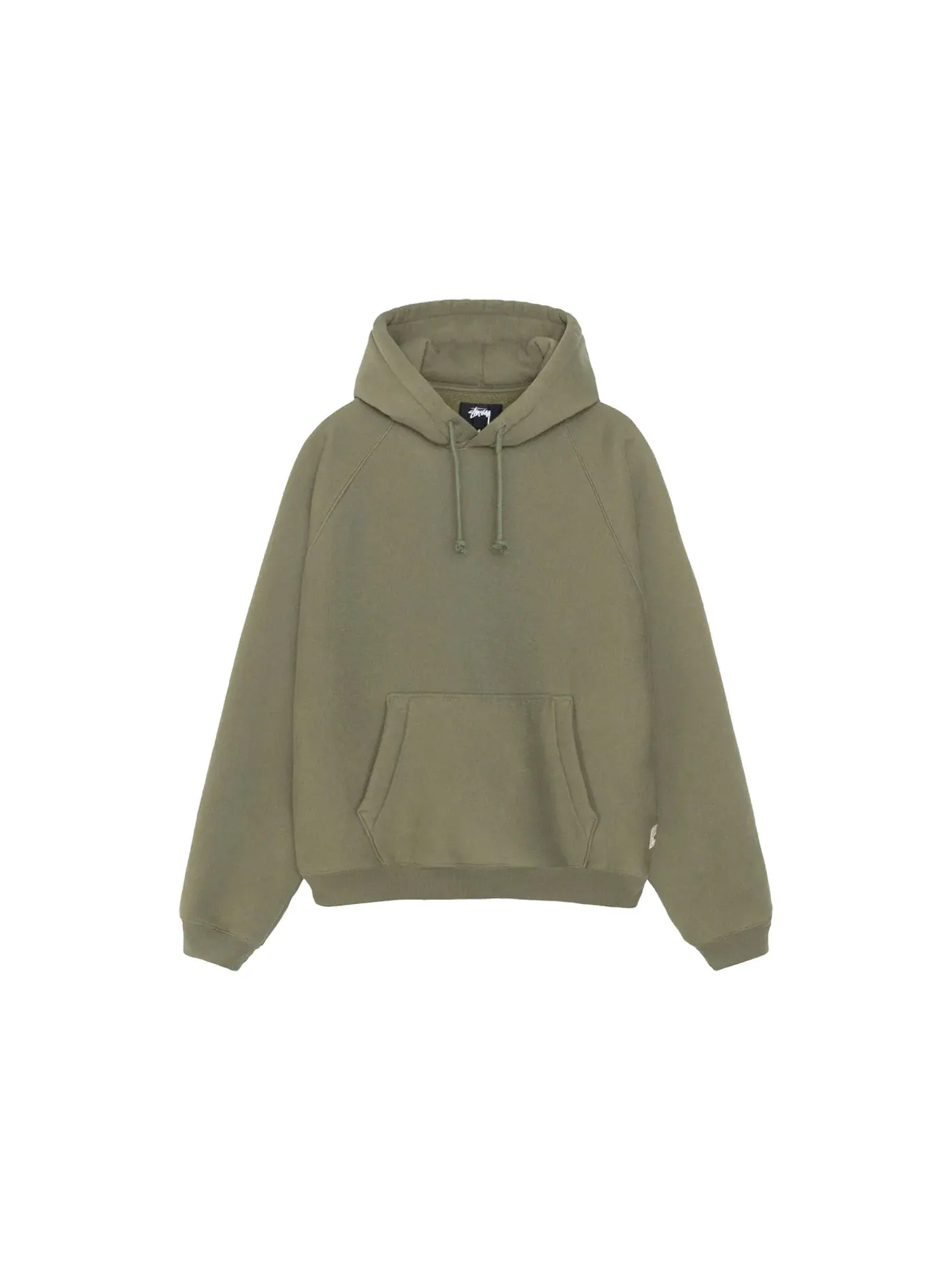 Мужское худи из флиса с рукавом реглан Stussy — изображение 1 из 2, оливковый