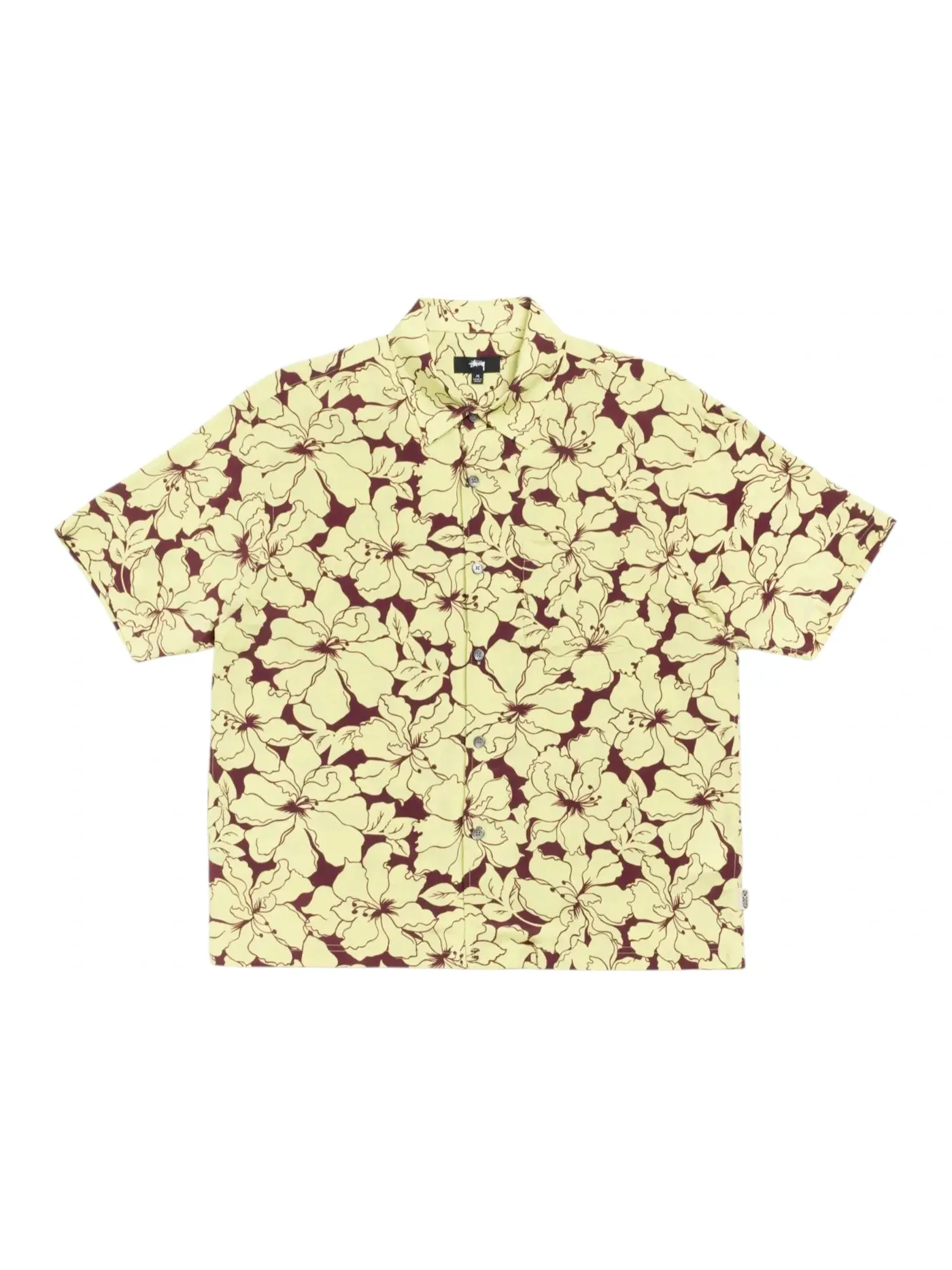 Унисекс рубашка с принтом Stussy Shirt — изображение 1 из 2, лаймовый