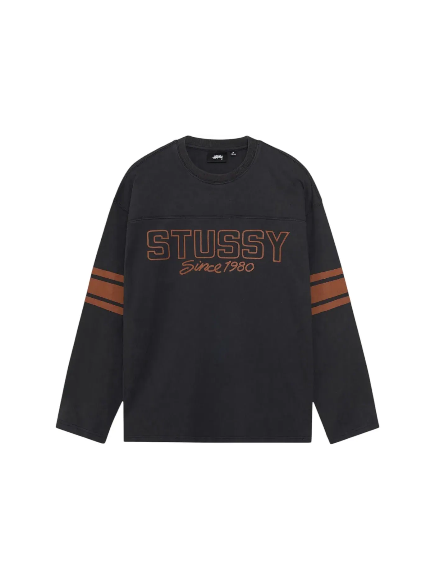 Мужской свитшот с длинным рукавом Crew Stussy — изображение 1 из 2, черный
