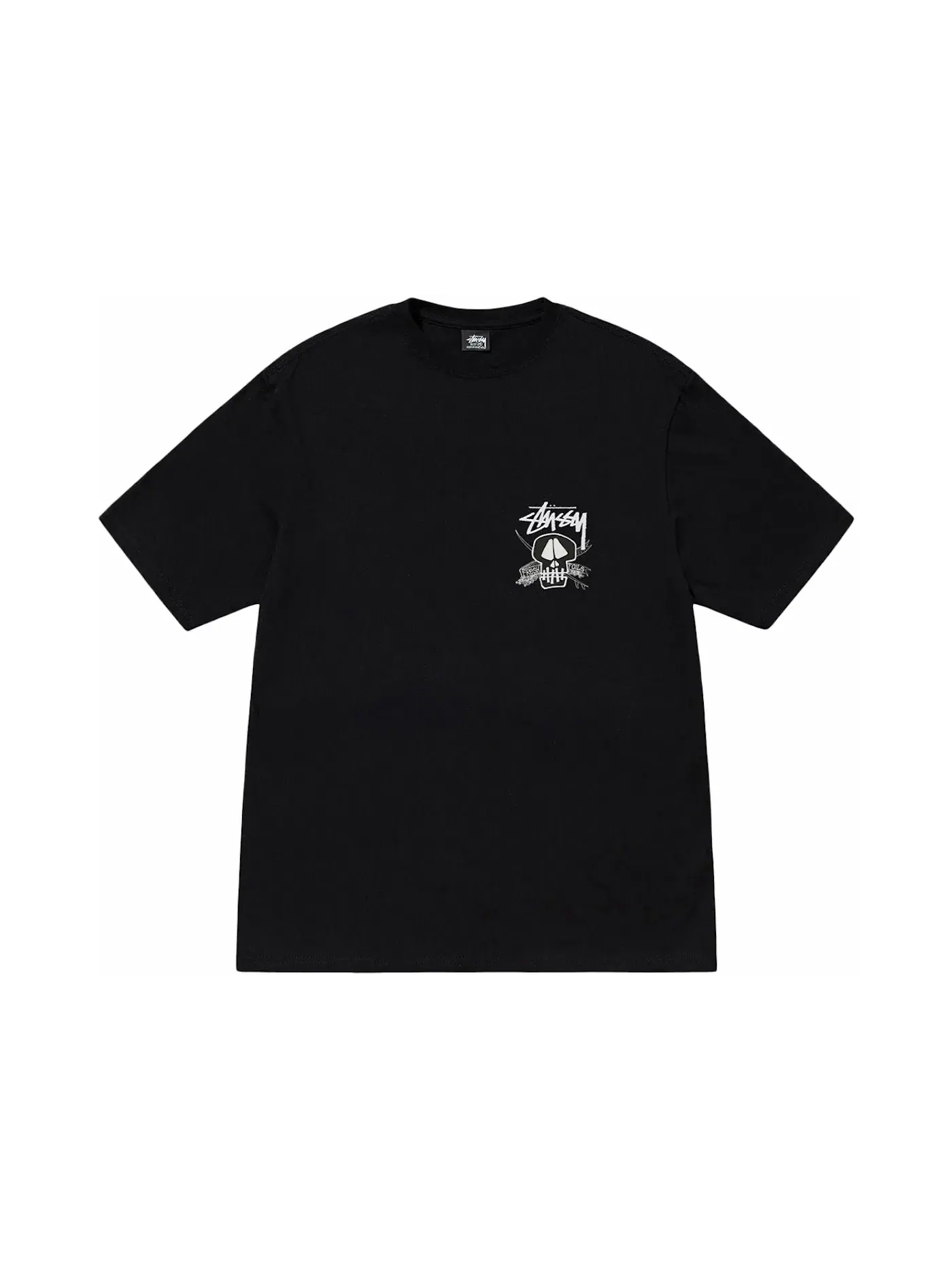 Мужская футболка с принтом Stussy Tee — изображение 2 из 2, черный
