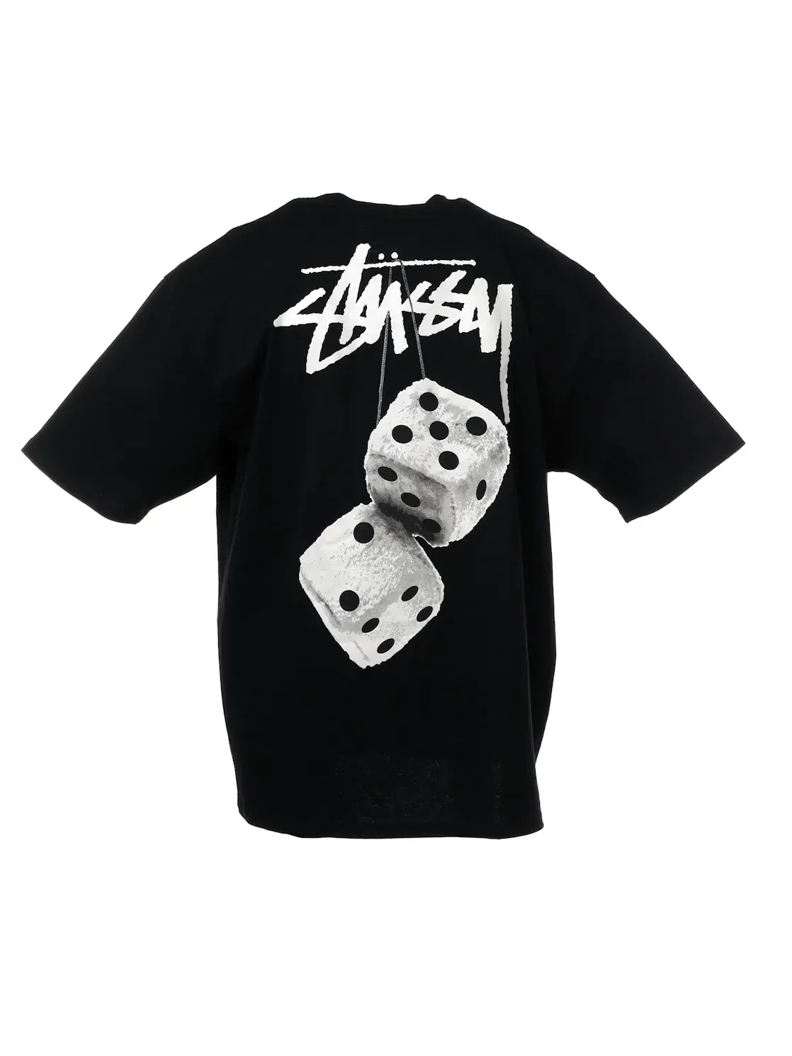 Мужская футболка с принтом Stussy Fuzzy Dice Tee — изображение 3 из 4, черный