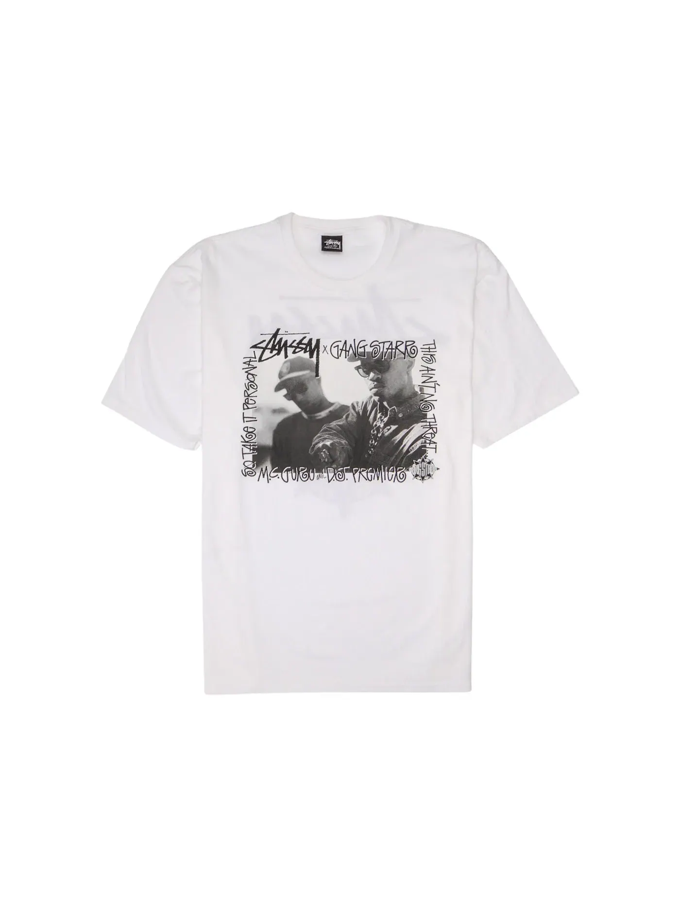 Мужская футболка с принтом Gang Starr Take It Personal Stussy — изображение 1 из 2, белый