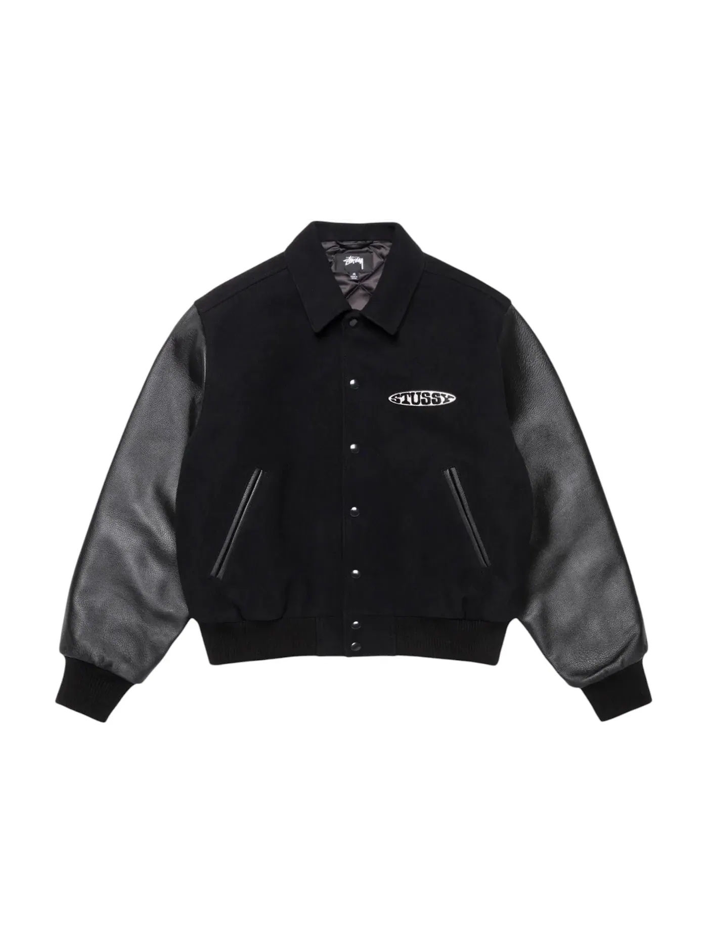 Мужская куртка-бомбер с принтом Jacket Stussy — изображение 1 из 2, черный