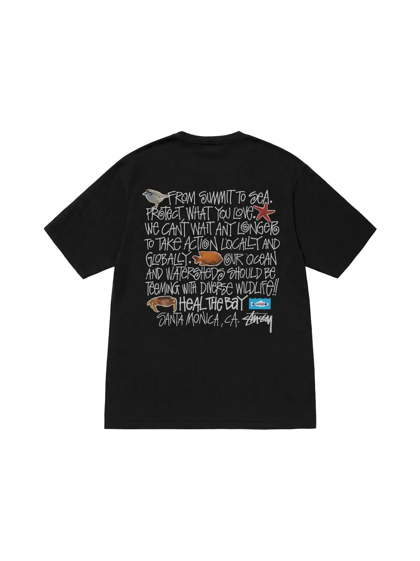 Мужская футболка с принтом Stussy Tee — изображение 1 из 2, черный