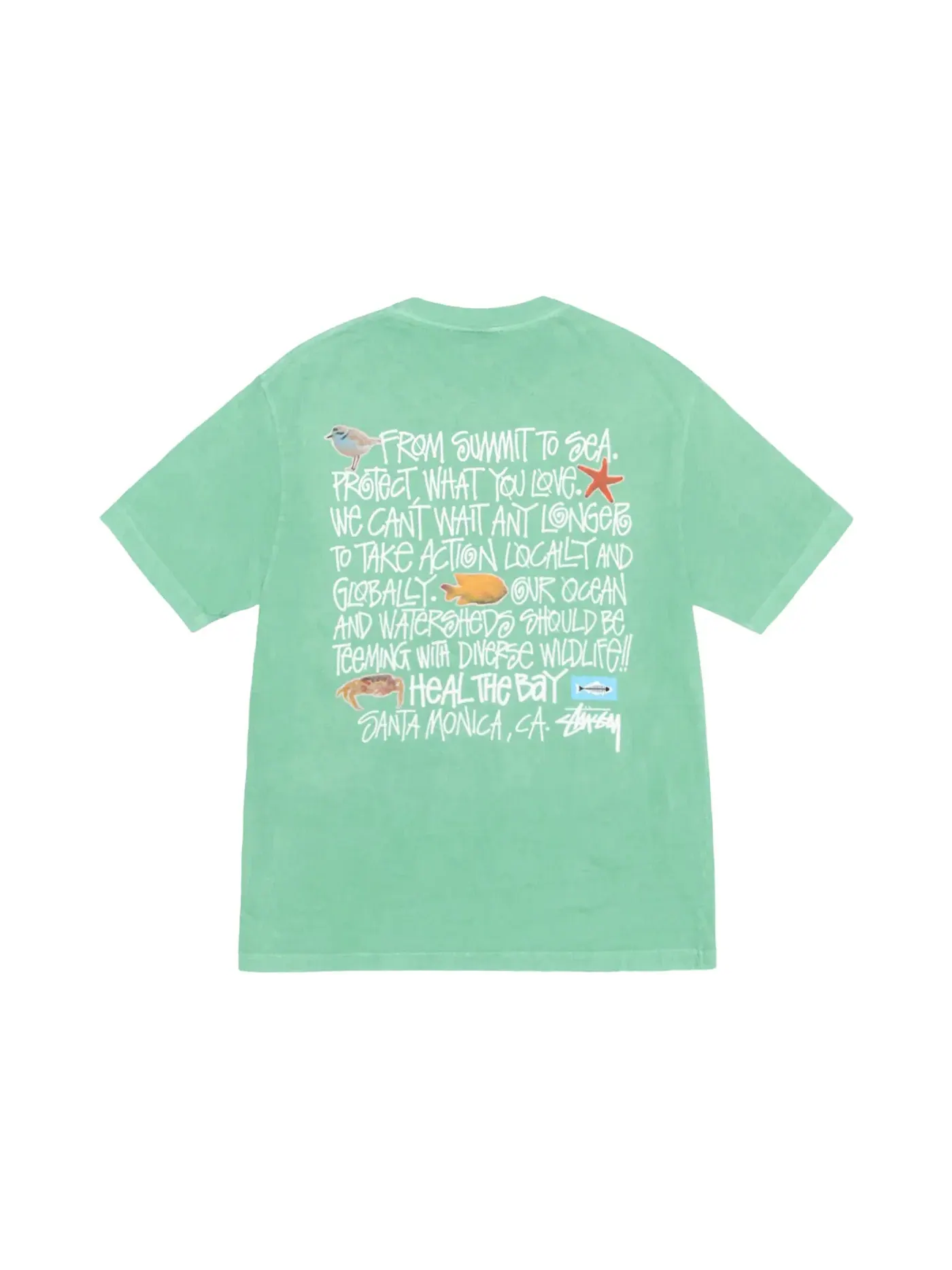Мужская футболка с принтом Tee Stussy — изображение 1 из 2, морская пена