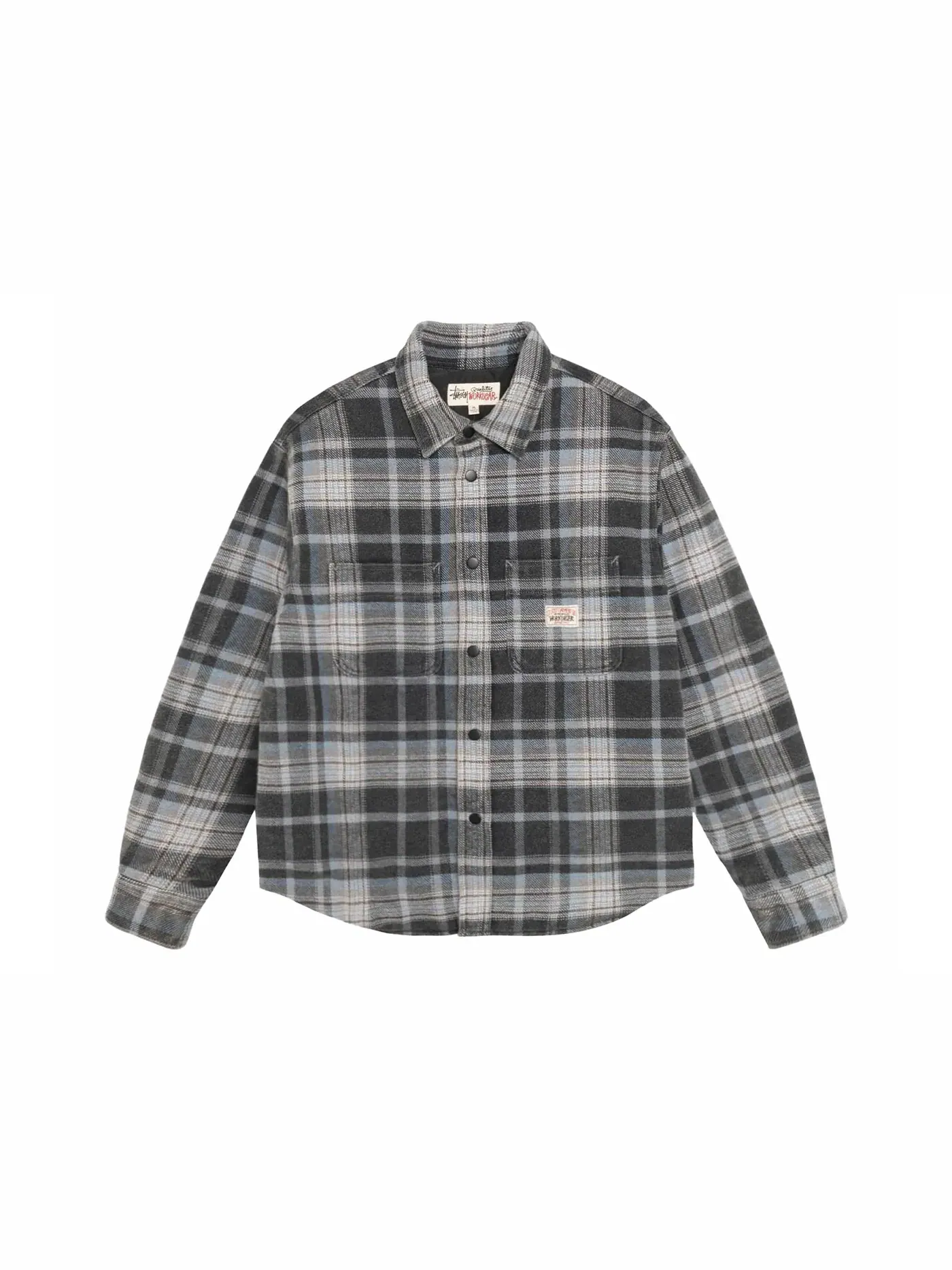 Мужская рубашка с принтом Heavy Washed Plaid Shirt Stussy — изображение 1 из 2, синий