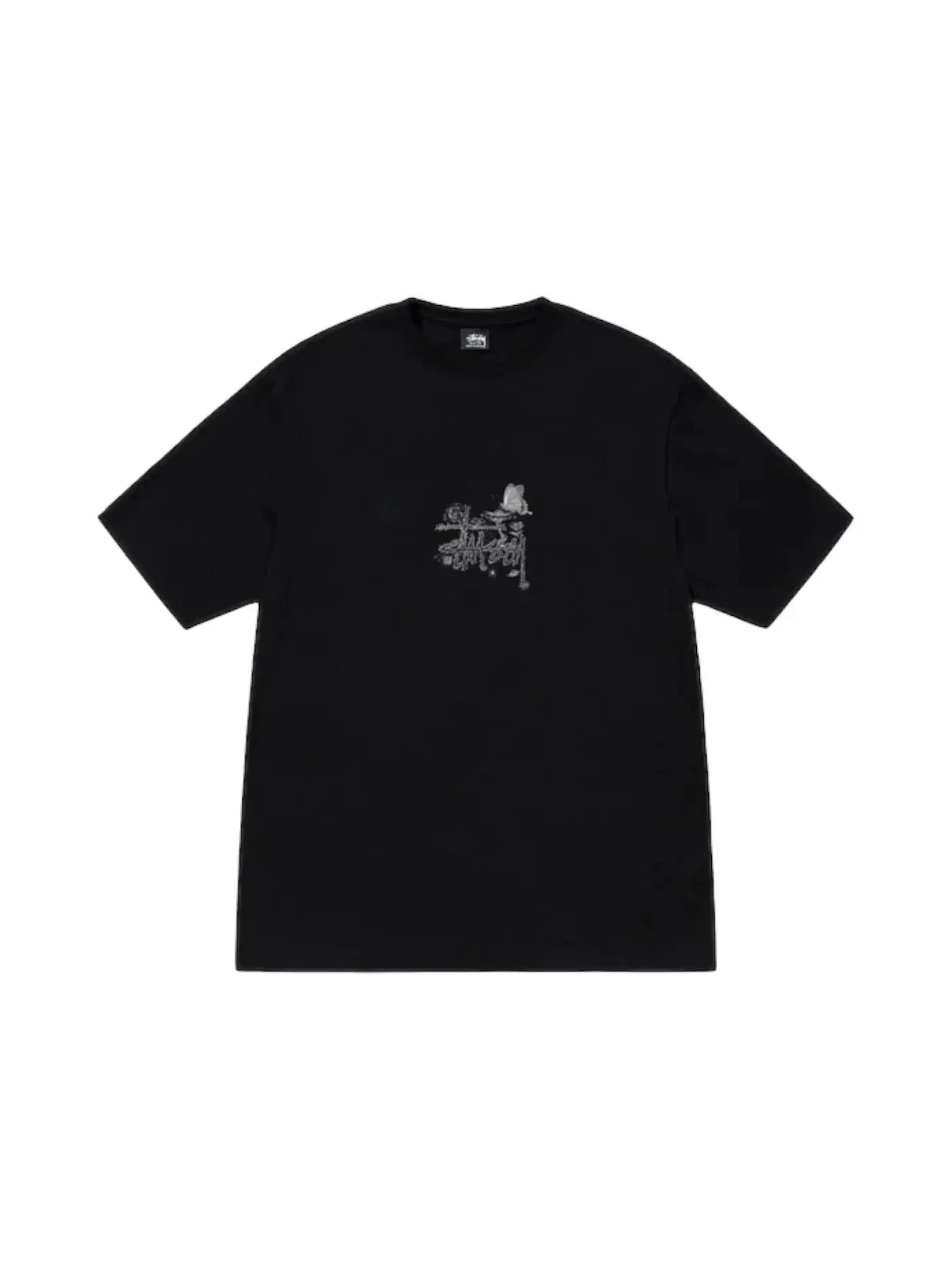 Мужская футболка с принтом Stussy Tee — изображение 2 из 2, черный
