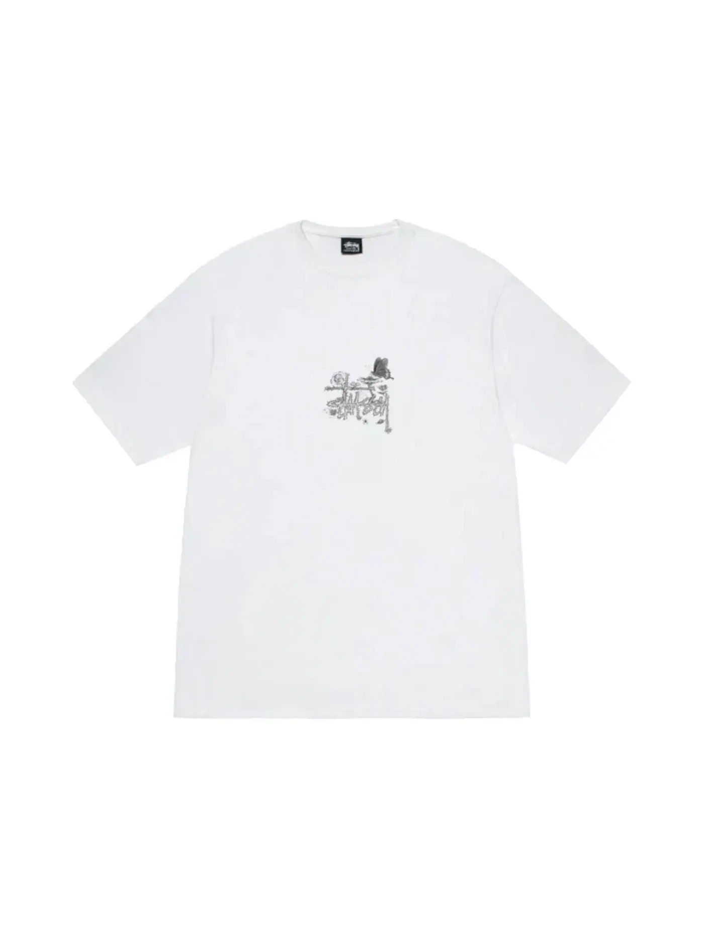 Мужская футболка с принтом Stussy Tee — изображение 2 из 2, белый