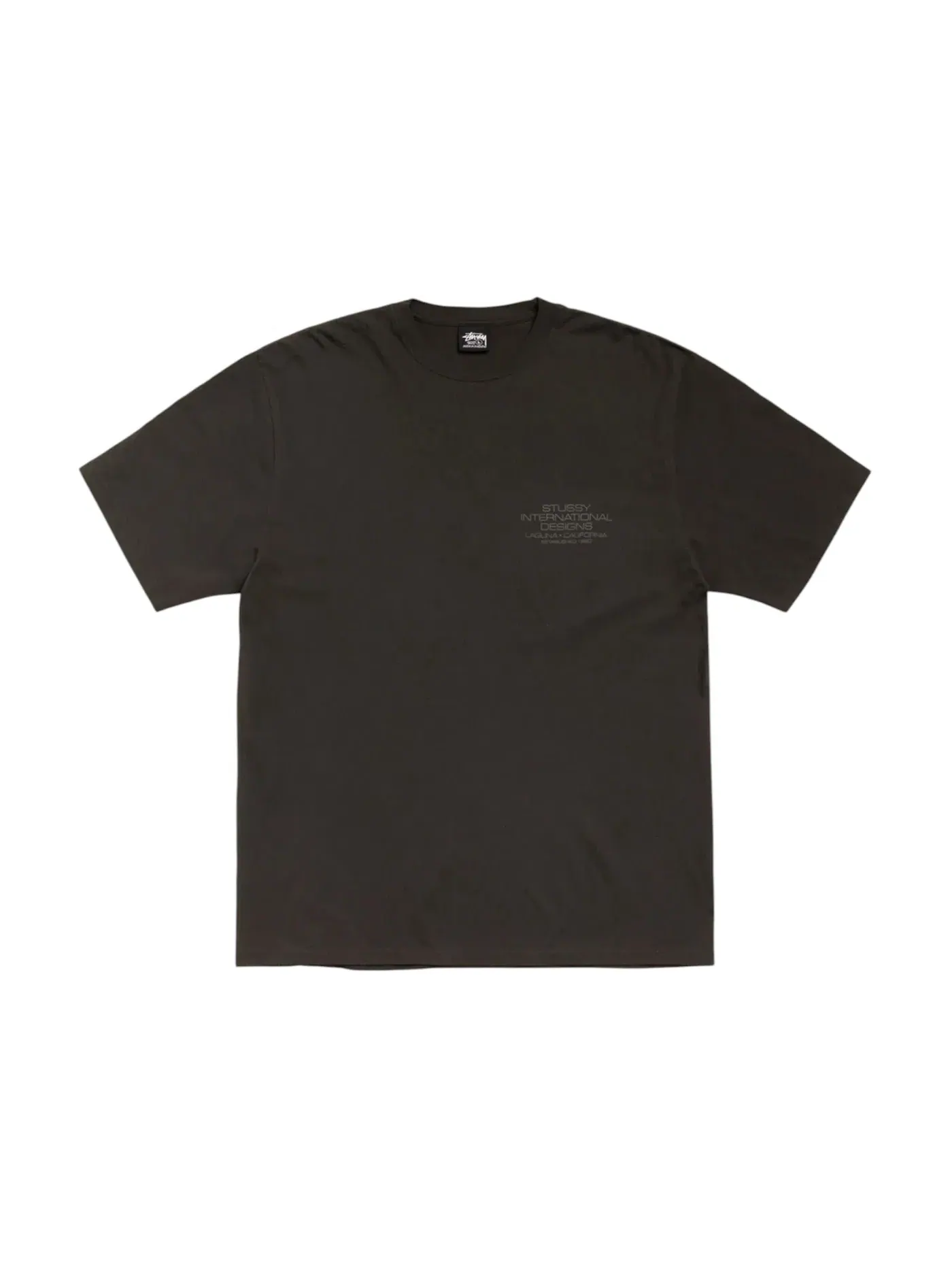 Мужская футболка с пигментным окрашиванием International Design Tee Stussy — изображение 1 из 2, черный