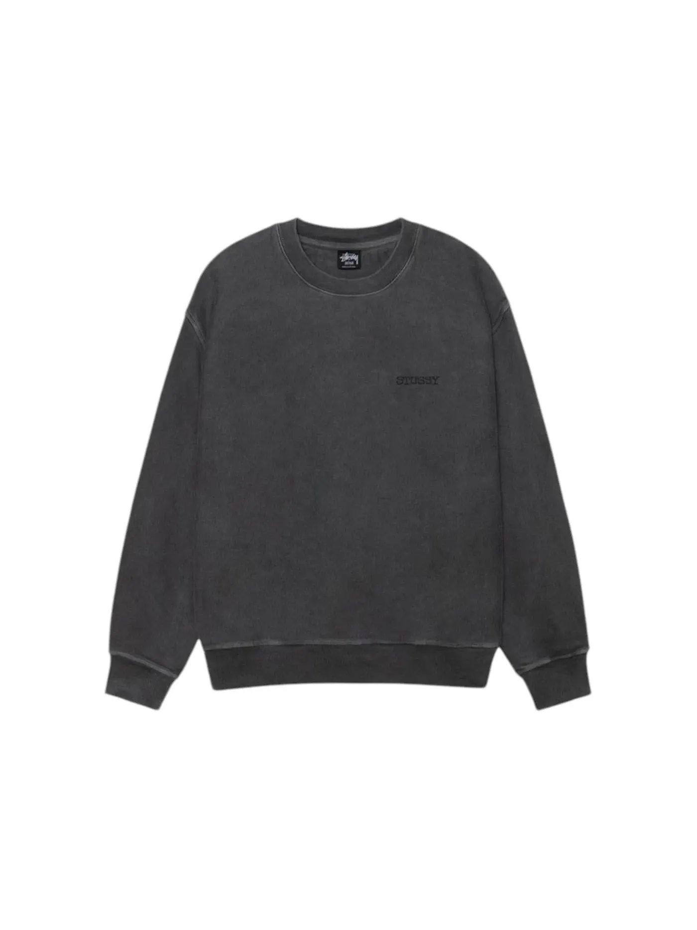 Мужской свитшот с принтом Stussy Crew — изображение 1 из 1, черный