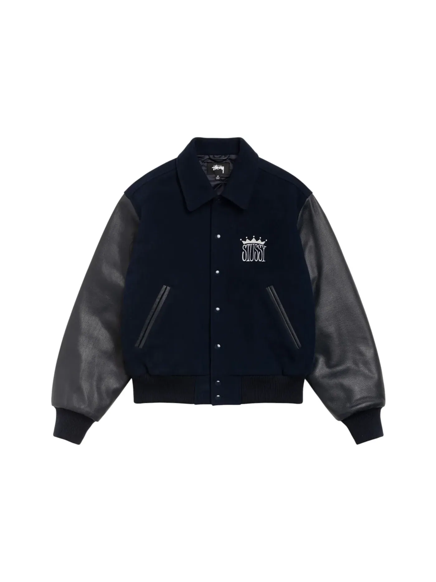 Мужская куртка-бомбер с принтом King Stussy — изображение 1 из 2, темно-синий