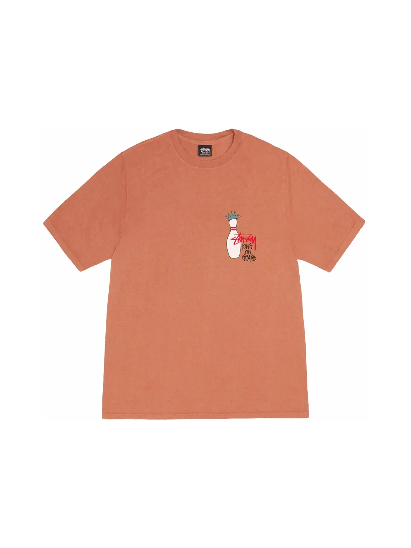 Мужская футболка с окрашиванием Stussy Kingpin Dyed Tee — изображение 2 из 2, красный
