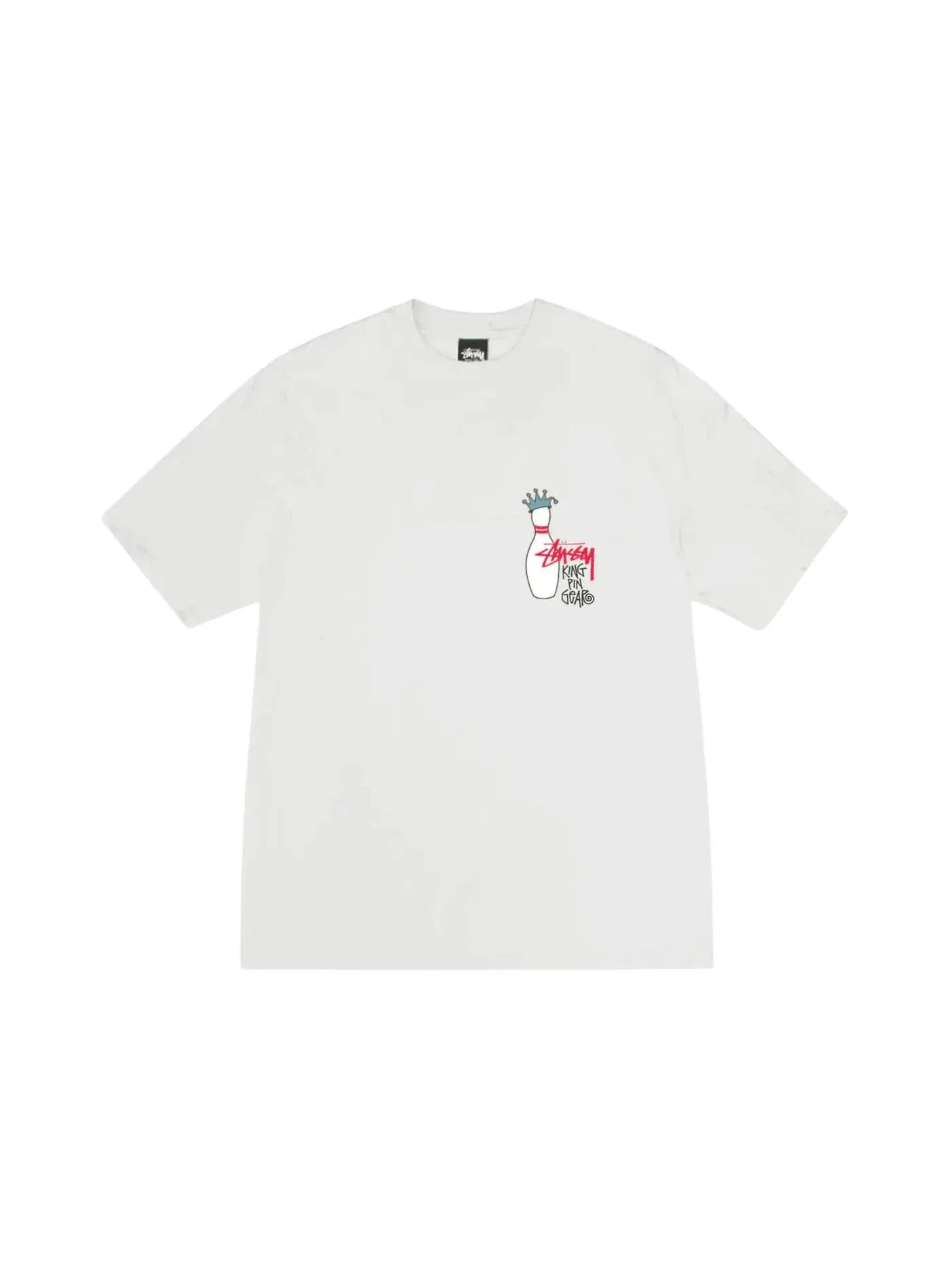 Мужская футболка с пигментным окрашиванием Stussy Kingpin T-shirt — изображение 1 из 2, прозрачный