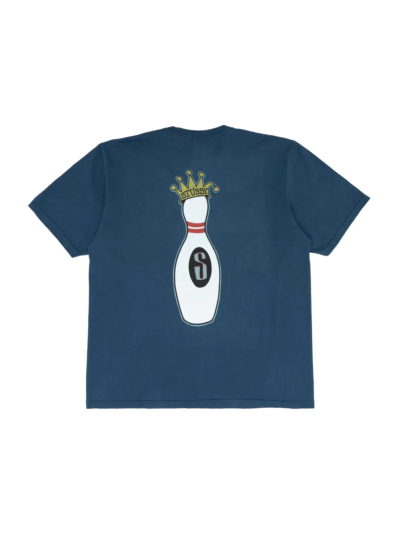 Мужская футболка с пигментным окрашиванием Kingpin Stussy — изображение 2 из 2, темно-синий