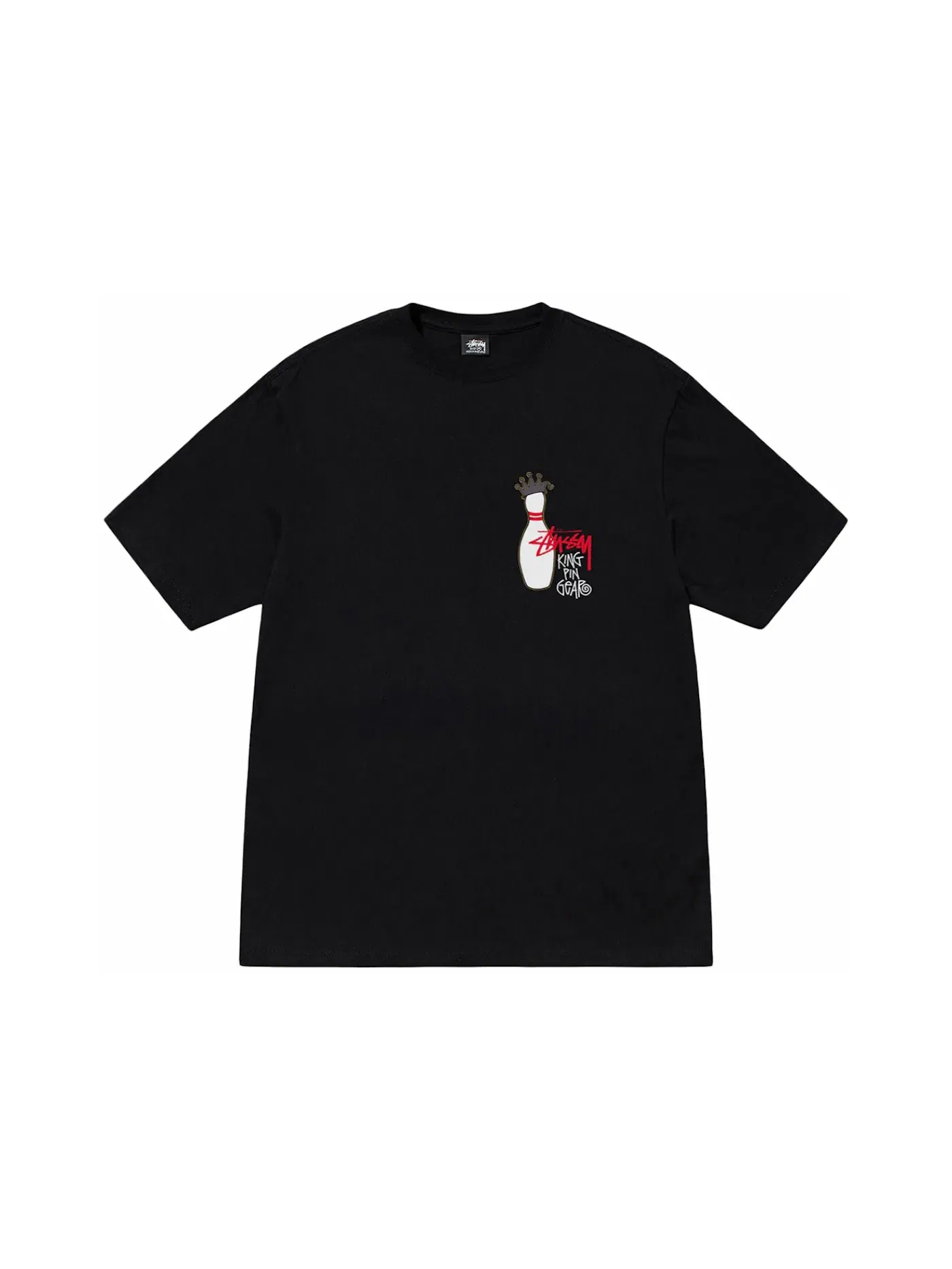 Мужская футболка с принтом Kingpin Tee Stussy — изображение 2 из 2, черный