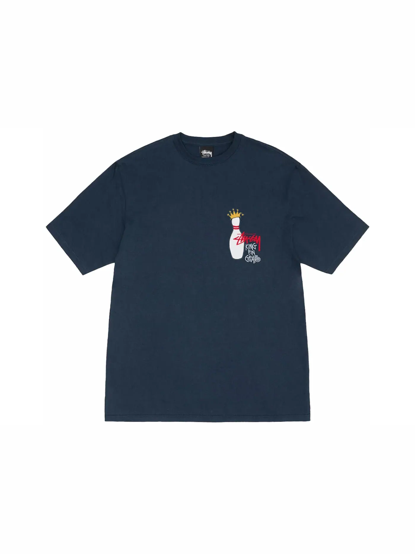 Мужская футболка с принтом Kingpin Tee Stussy — изображение 2 из 2, темно-синий