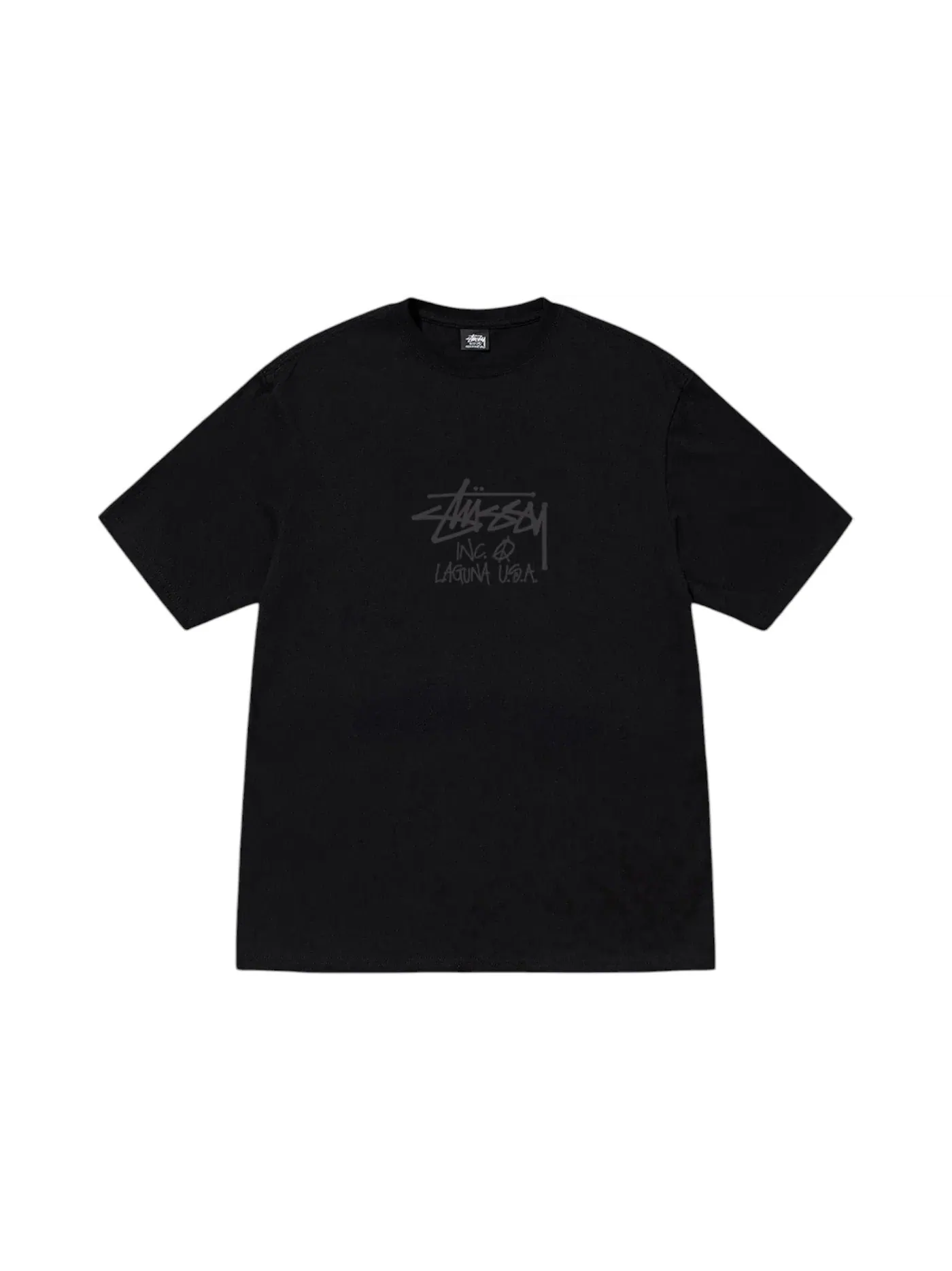 Мужская футболка с пигментным окрашиванием Stussy Tee — изображение 1 из 2, черный