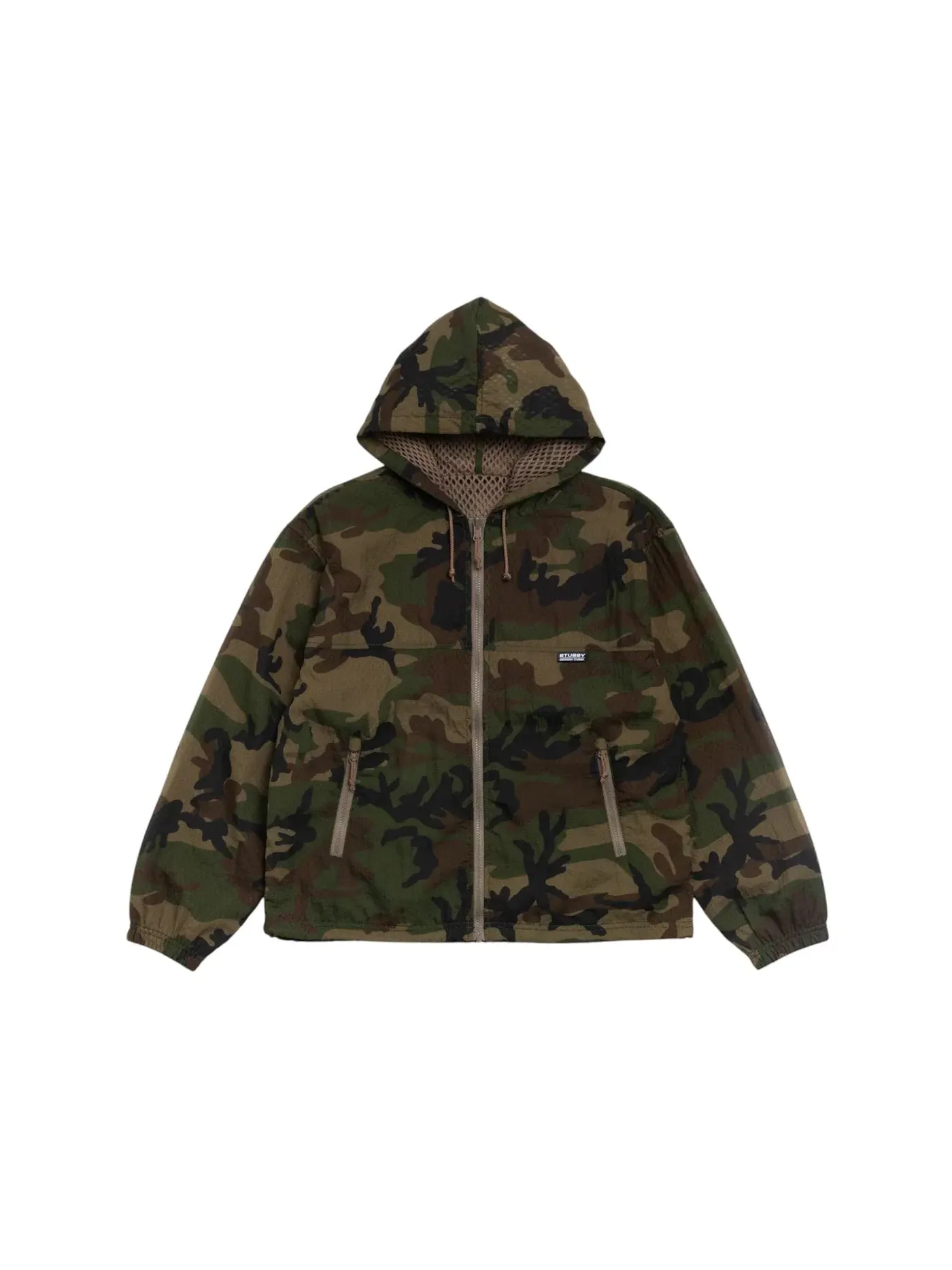 Мужская куртка с капюшоном из сетки Woodland Camo Stussy — изображение 1 из 1