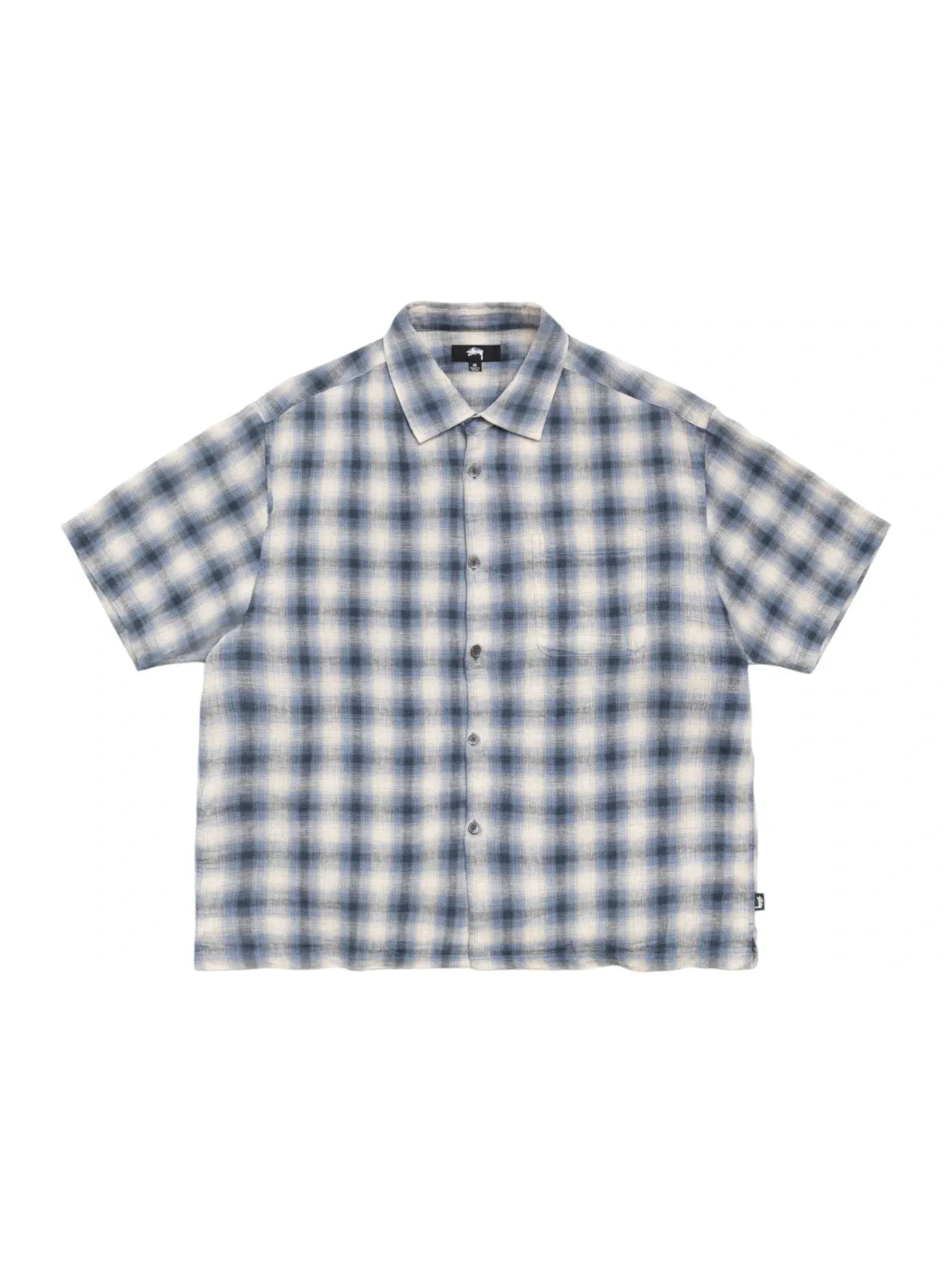 Мужская рубашка с принтом Liam S/S Plaid Shirt Stussy — изображение 1 из 1, синий