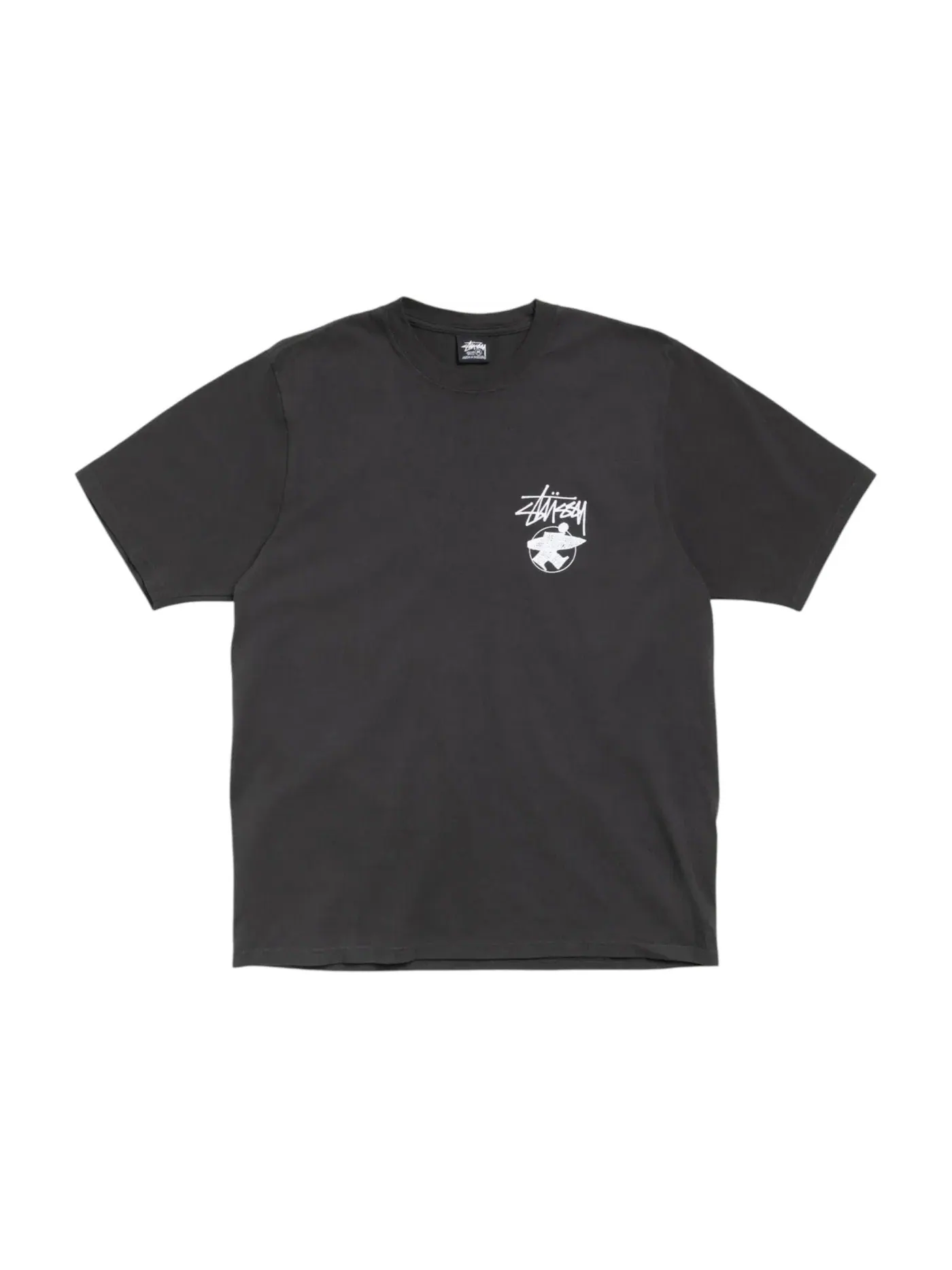 Мужская футболка с пигментным окрашиванием Tee Stussy — изображение 1 из 2, черный