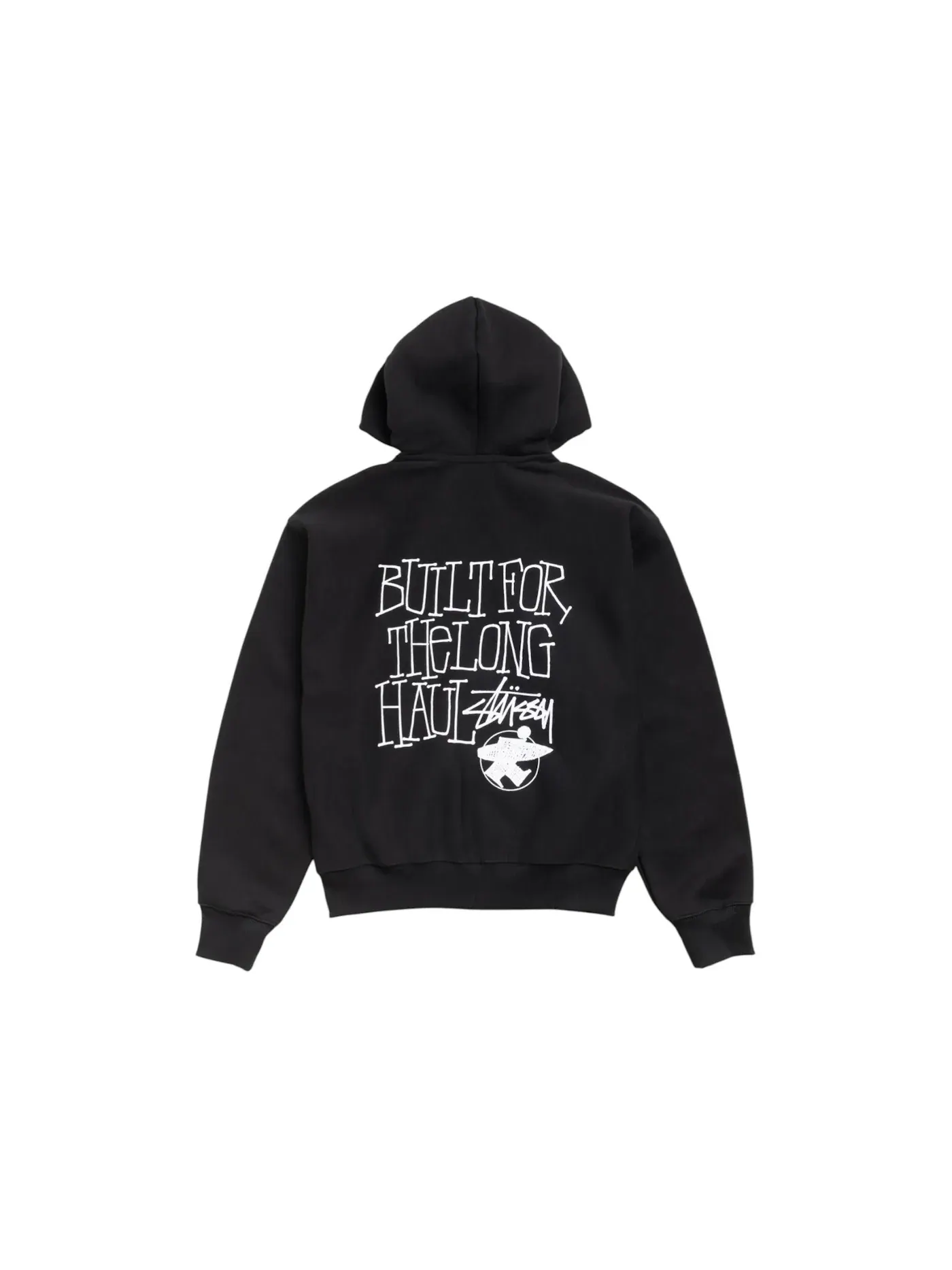 Мужская худи на молнии с принтом Stussy — изображение 2 из 2, черный