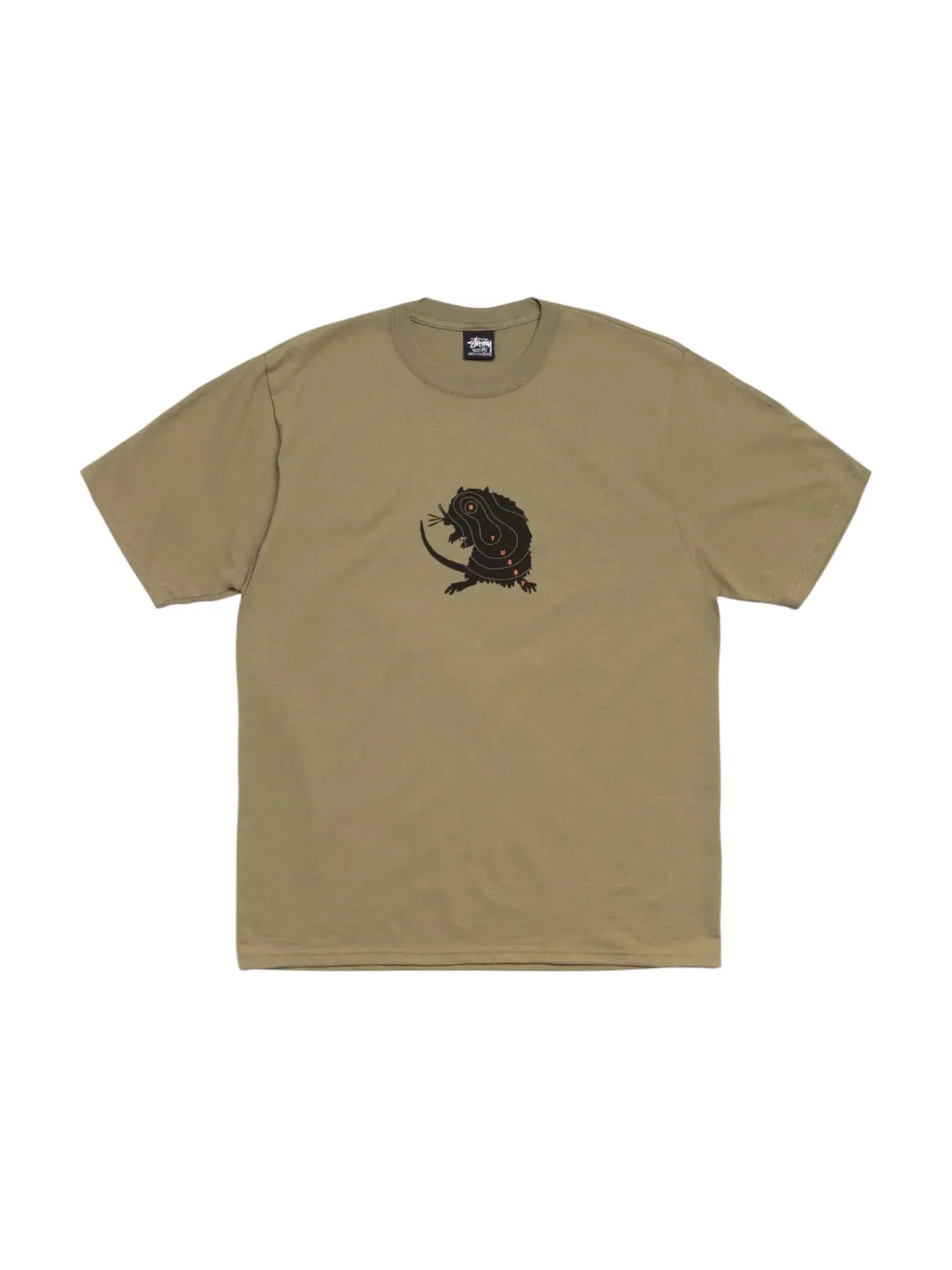 Мужская футболка с принтом Stussy Tee — изображение 1 из 2, армейский